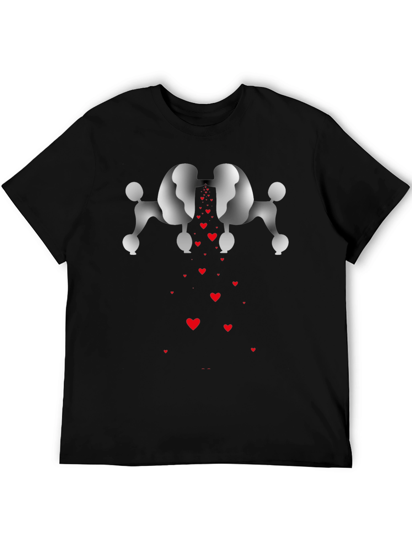 Black Heart Poodle Love T-Shirt - Black view 5