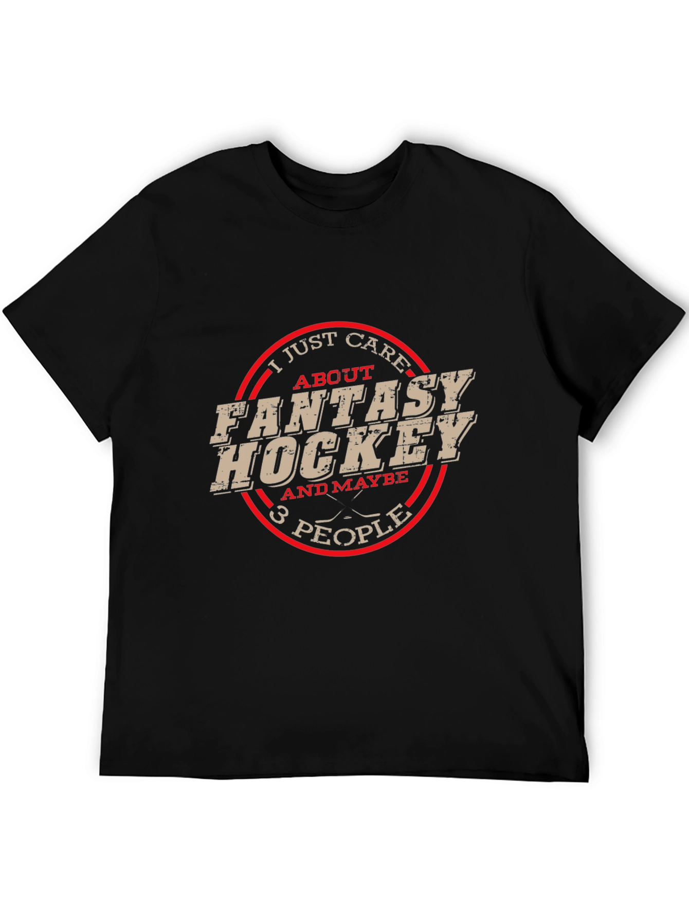 Black Fantasy Hockey T-Shirt - Funny Sports Tee view 5