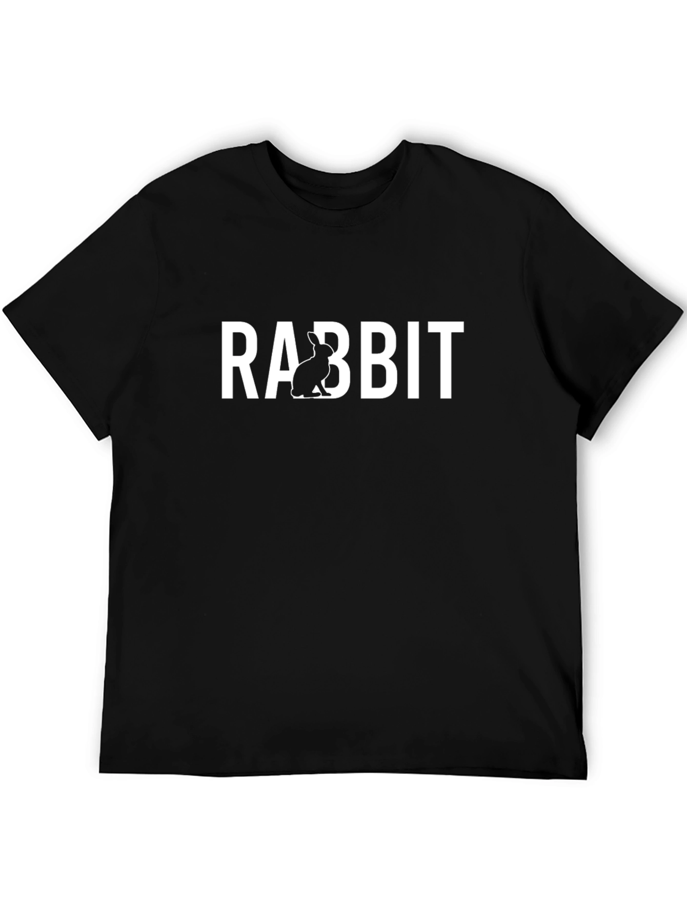 Black Rabbit Graphic Tee - Soft Cotton Blend, Casual Style view 5