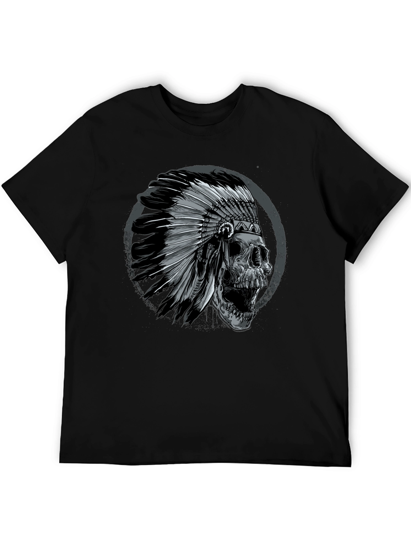 Black Skull Chief T-Shirt - Edgy Graphic Tee for Men view 5