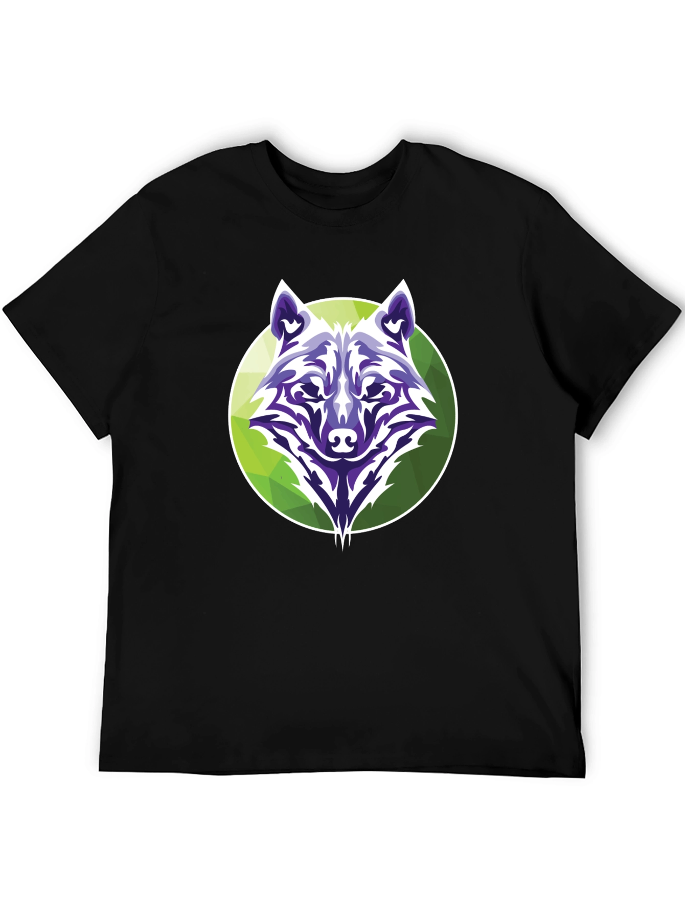 Black Wolf Graphic Tee - Modern Geometric Design view 5