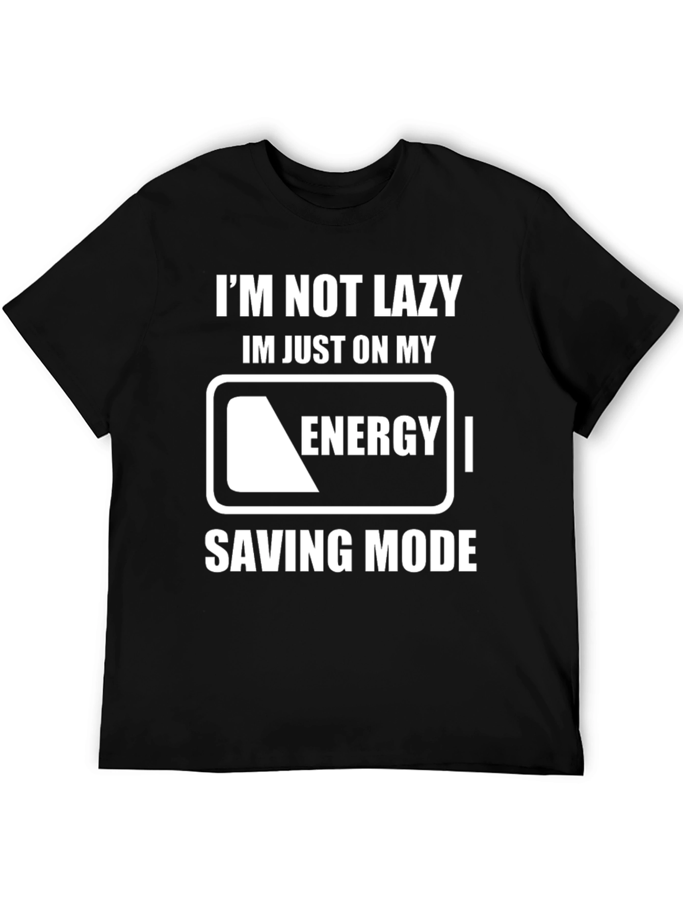 Black Funny Energy Saving Mode T-Shirt view 5