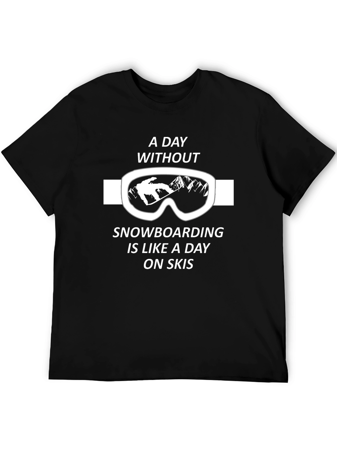 Black Snowboarding Day T-Shirt - Skiing Apparel view 5