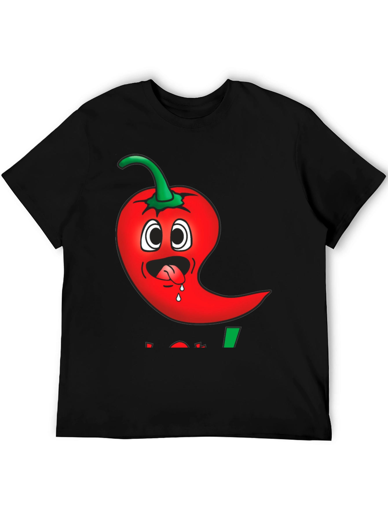 Black Spicy Pepper Cartoon Graphic Tee - Black view 5