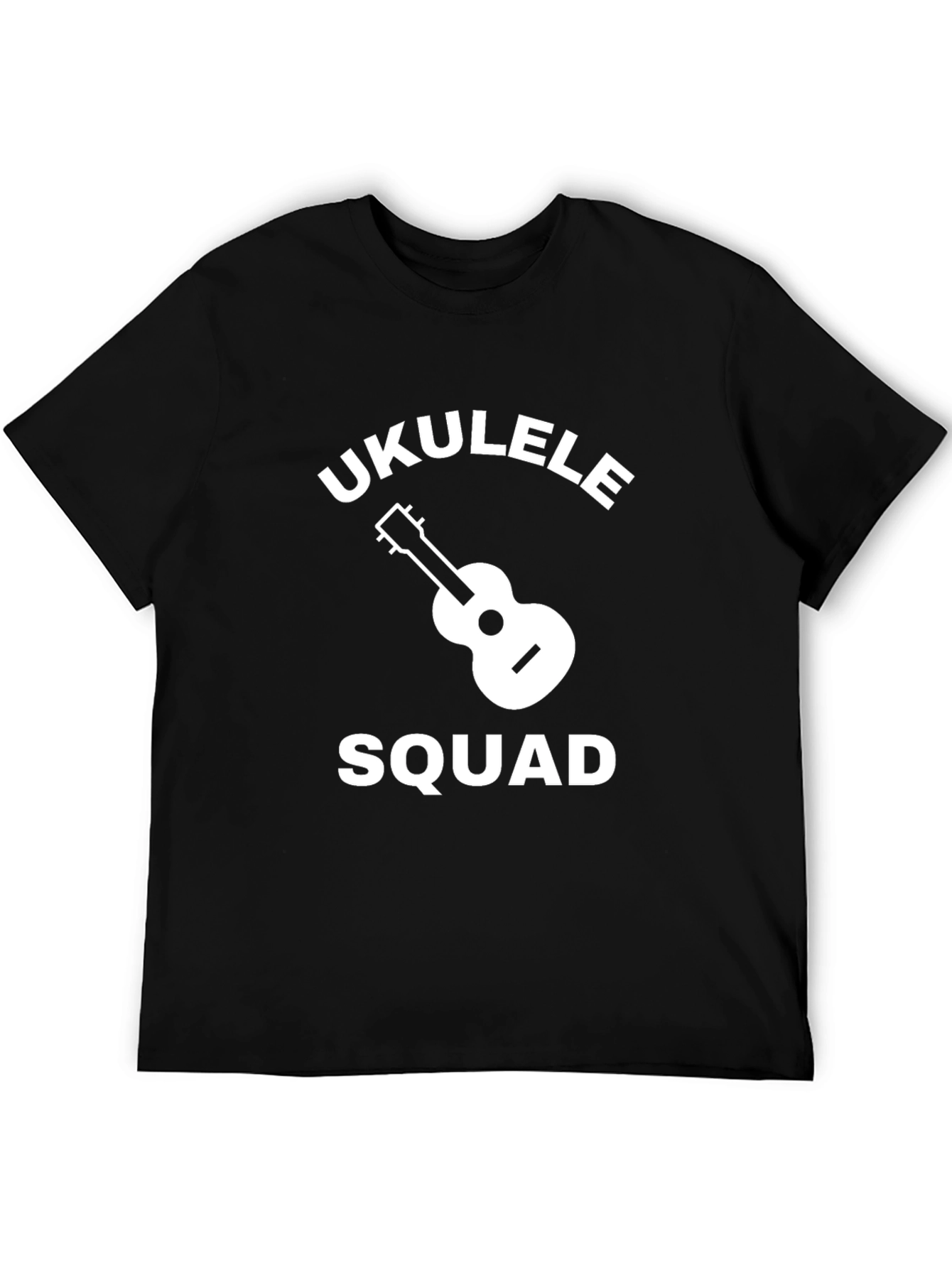 Black Ukulele Squad Graphic Tee - Black Cotton Blend T-Shirt view 5