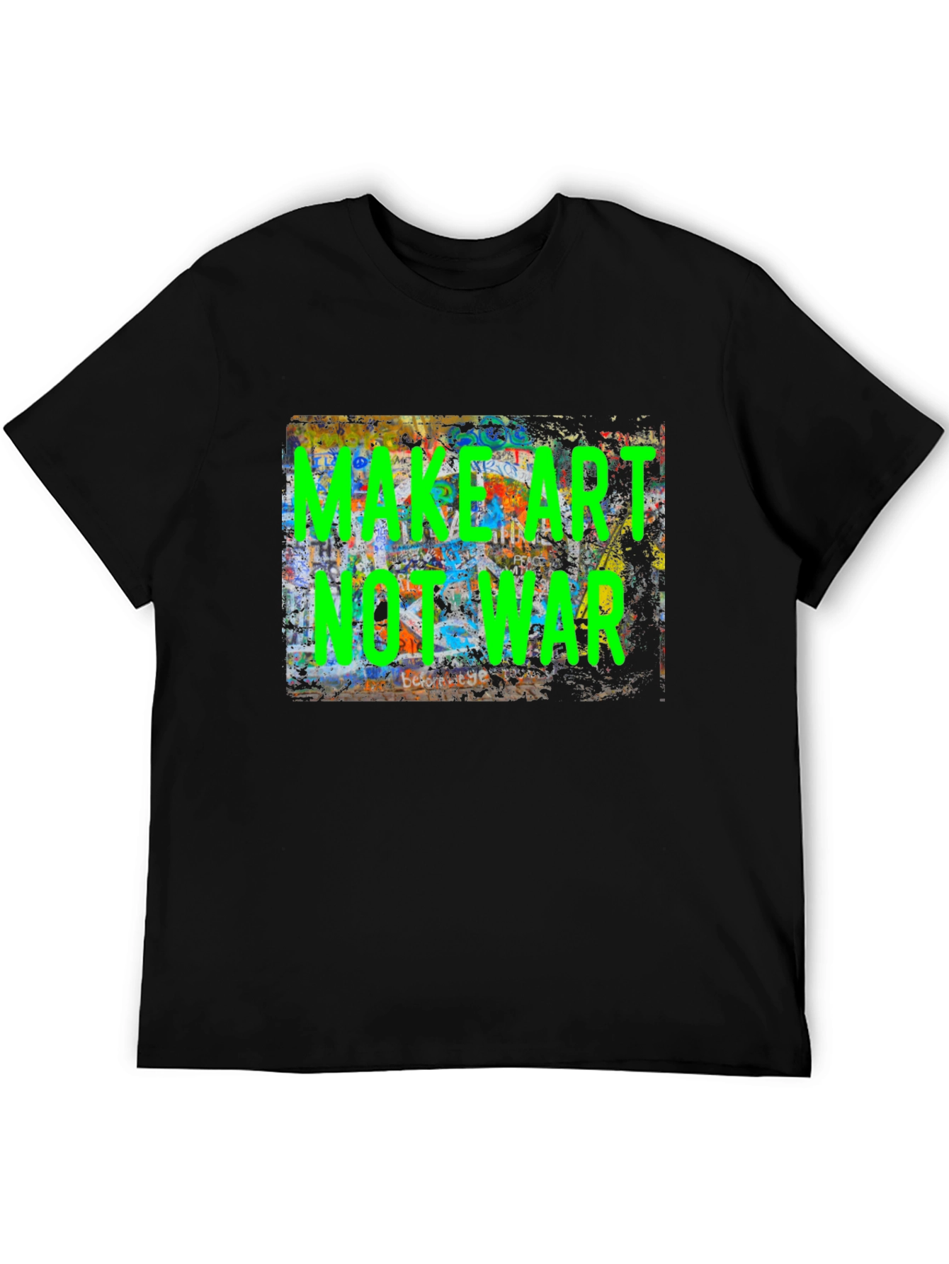 Black Make Art Not War Graphic Tee view 5