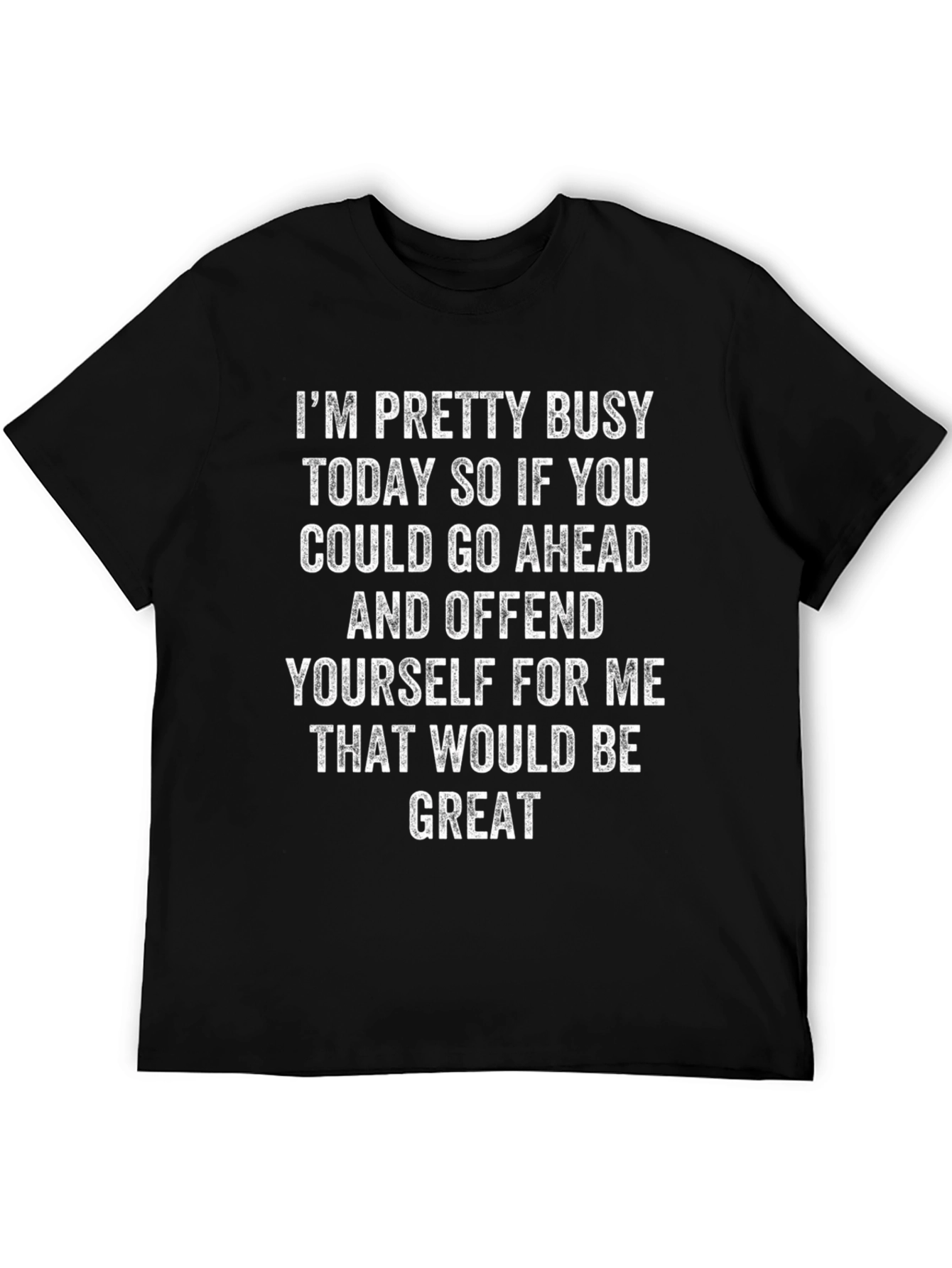 Black Funny Graphic Tee: Offend Yourself For Me view 5