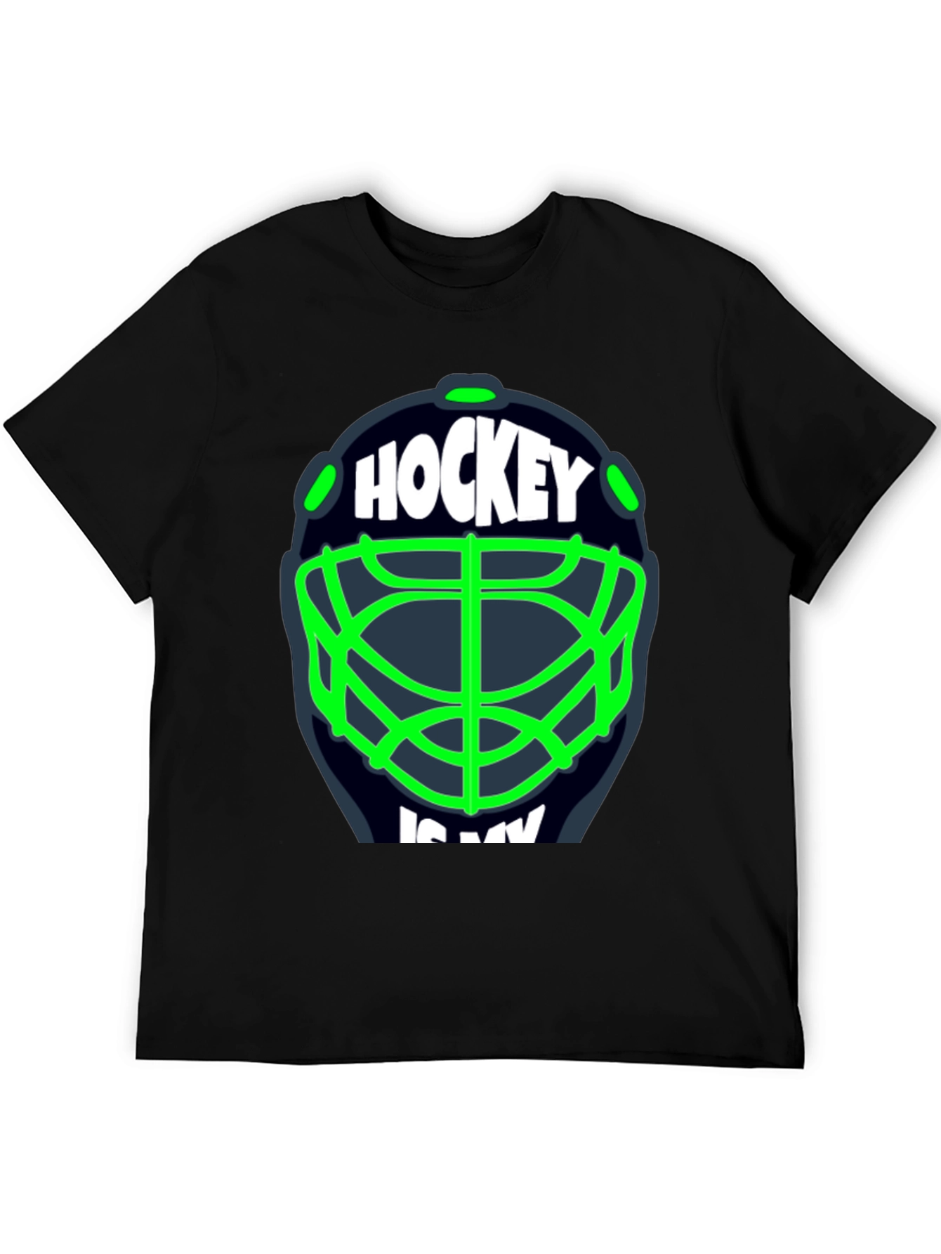 Black Hockey Is My... T-Shirt - Black view 5