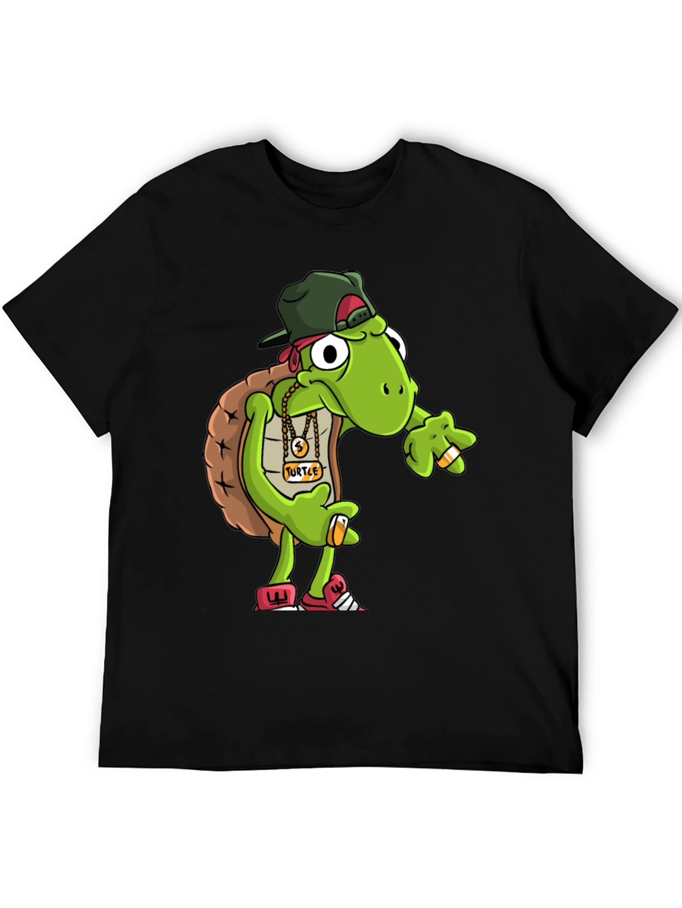 Black Gangster Turtle Graphic Tee view 5