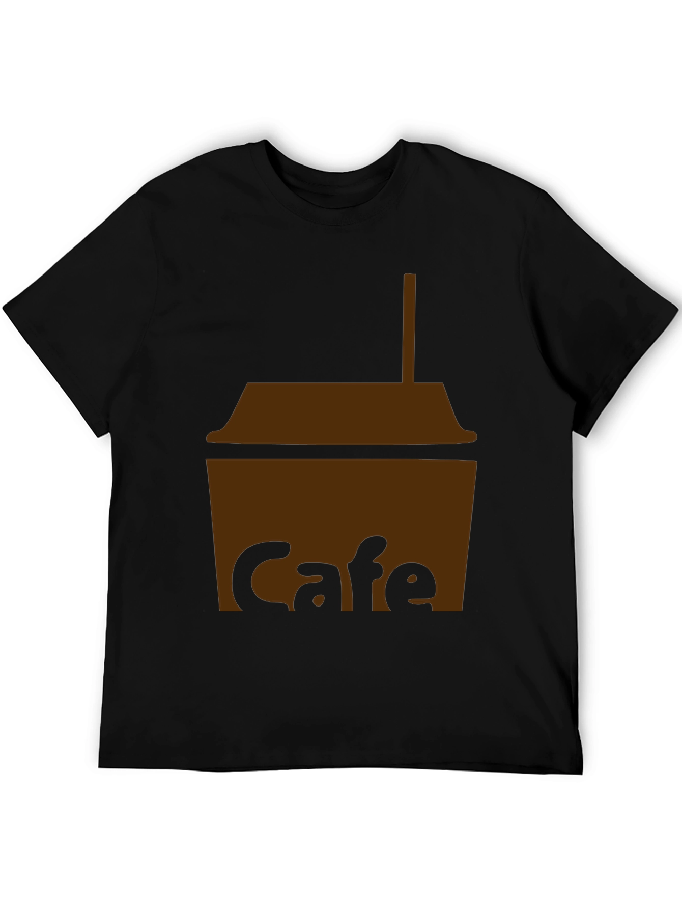 Cafe T-Shirt - Black Cotton Blend Graphic Tee - 5