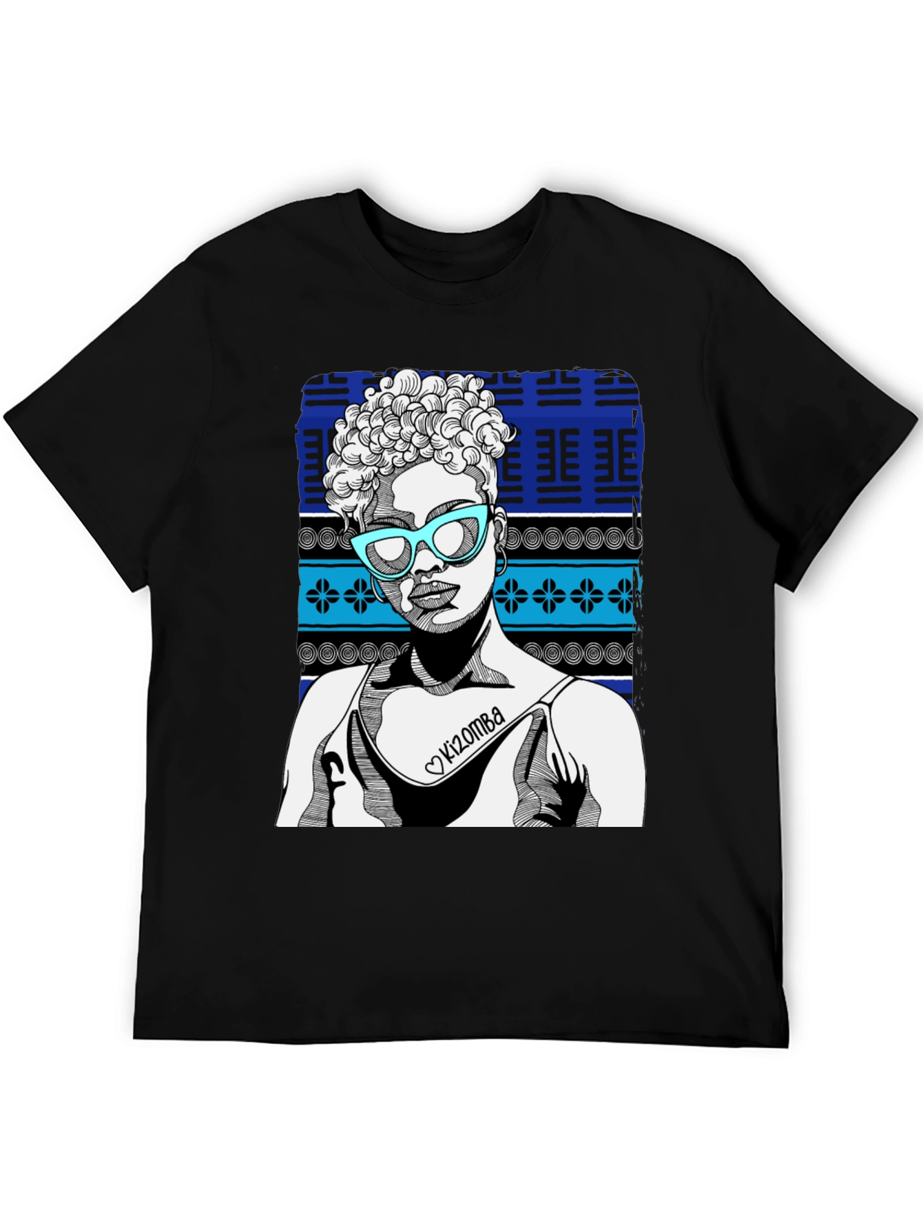 Black Kizomba Woman Graphic Tee - Stylish Black T-Shirt view 5