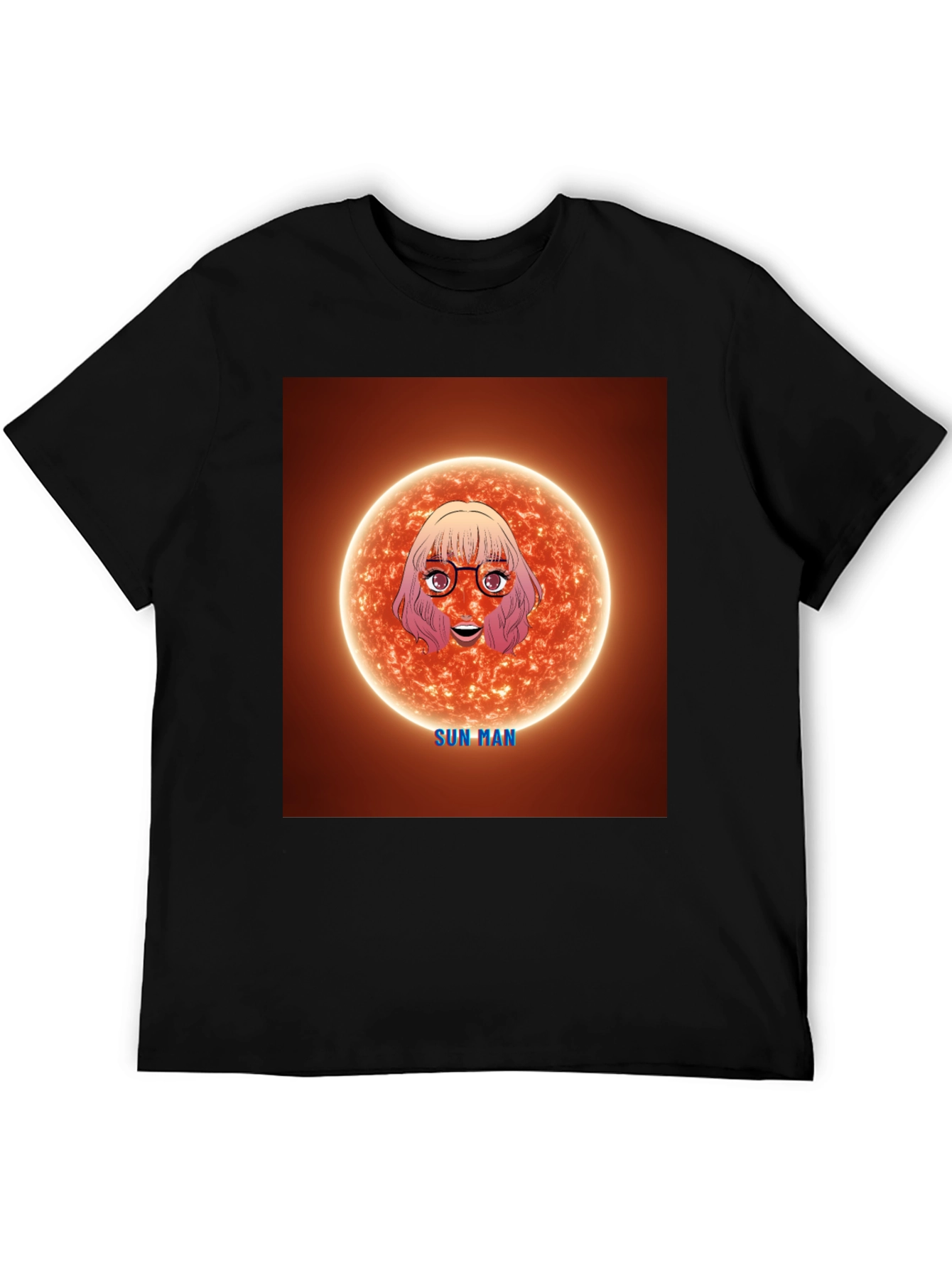 Black Sun Man Graphic Tee - Unique Cartoon Design view 5