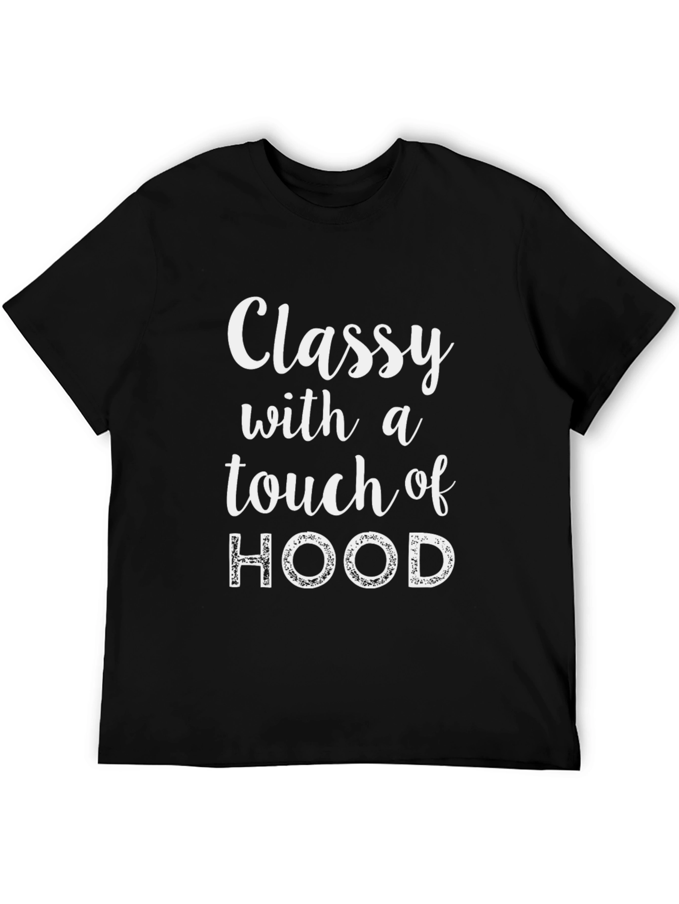 Black Classy with a Touch of Hood Black T-Shirt view 5