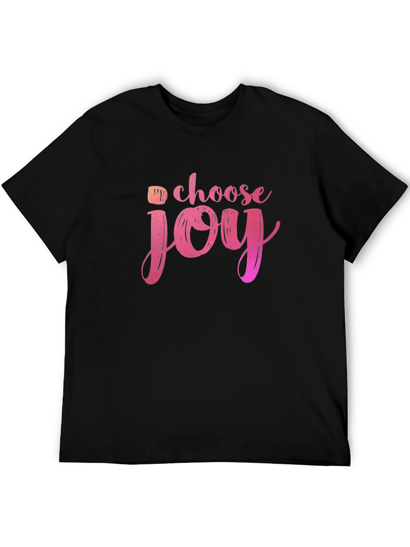 Black Choose Joy Graphic Tee - Black Short Sleeve T-Shirt view 5