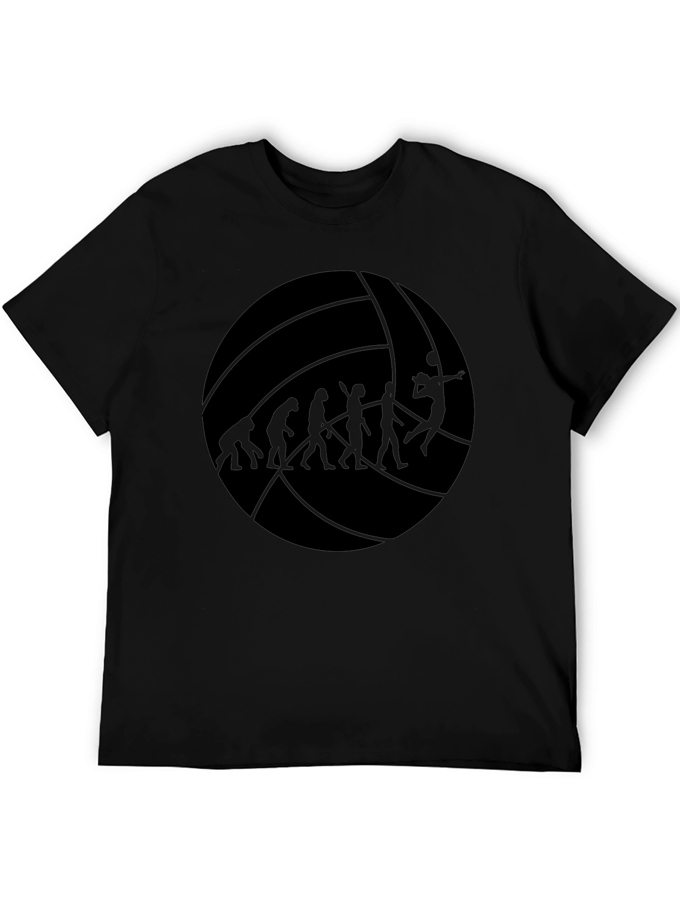 Black Volleyball Evolution Graphic Tee - Black Cotton Shirt view 5