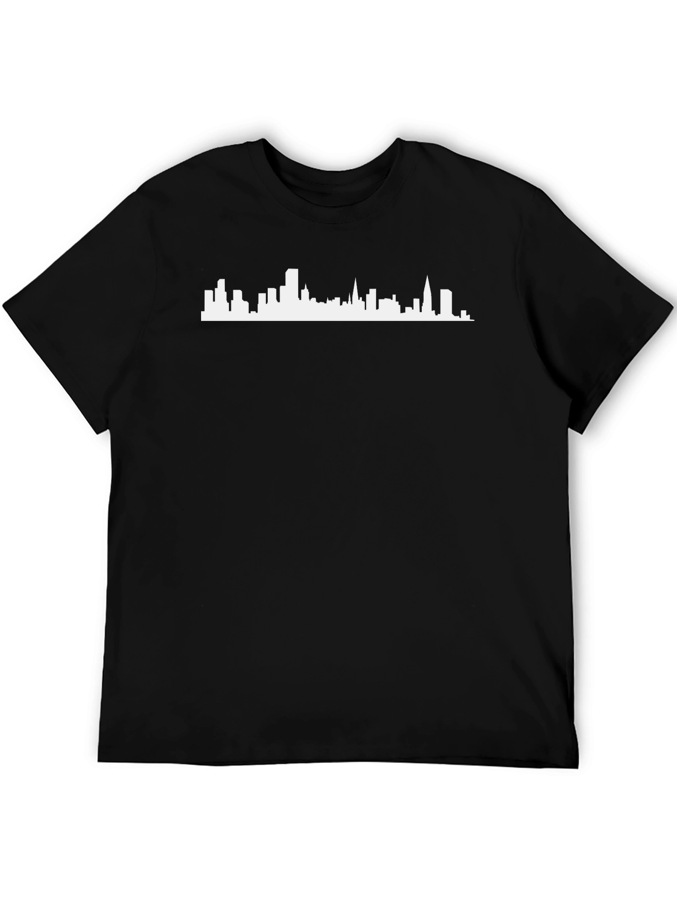 Black Cityscape Graphic Tee - Black Cotton Blend view 5