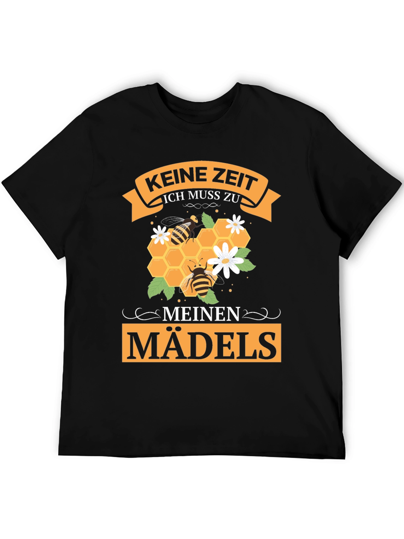 Black Keine Zeit Ich Muss Zu Meinen Madels T-Shirt view 5