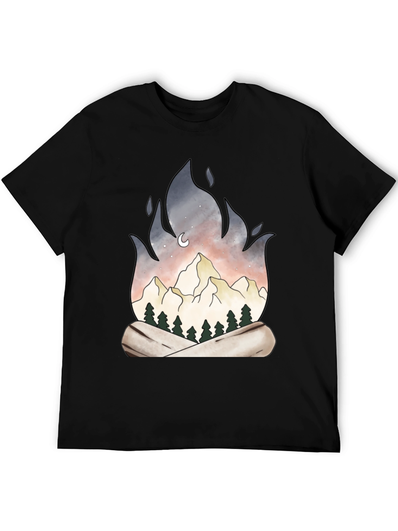 Black Mountain Campfire Graphic Tee - Black view 5