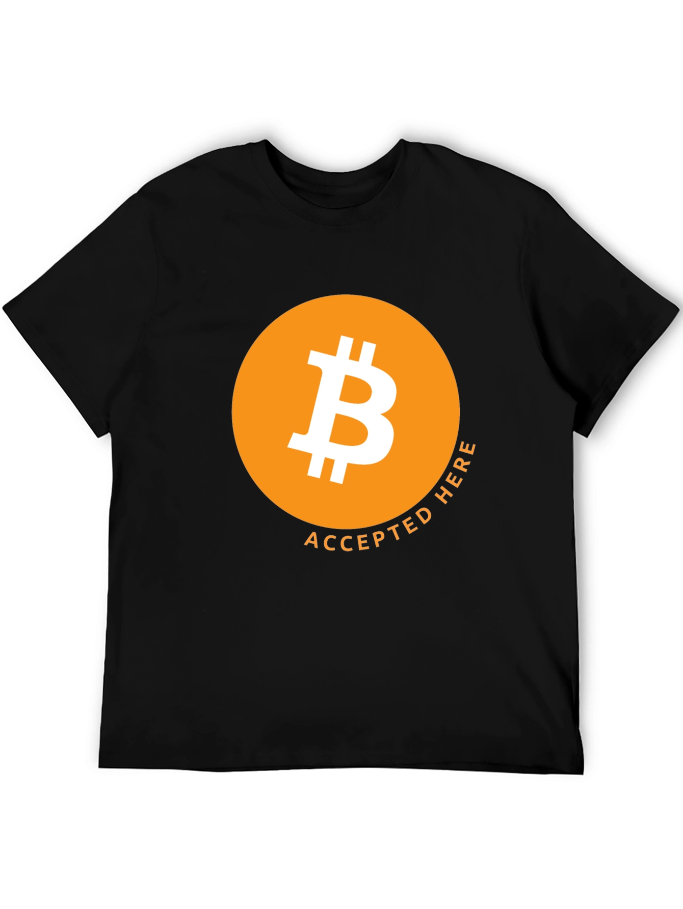 Black Bitcoin Accepted Here T-Shirt view 5