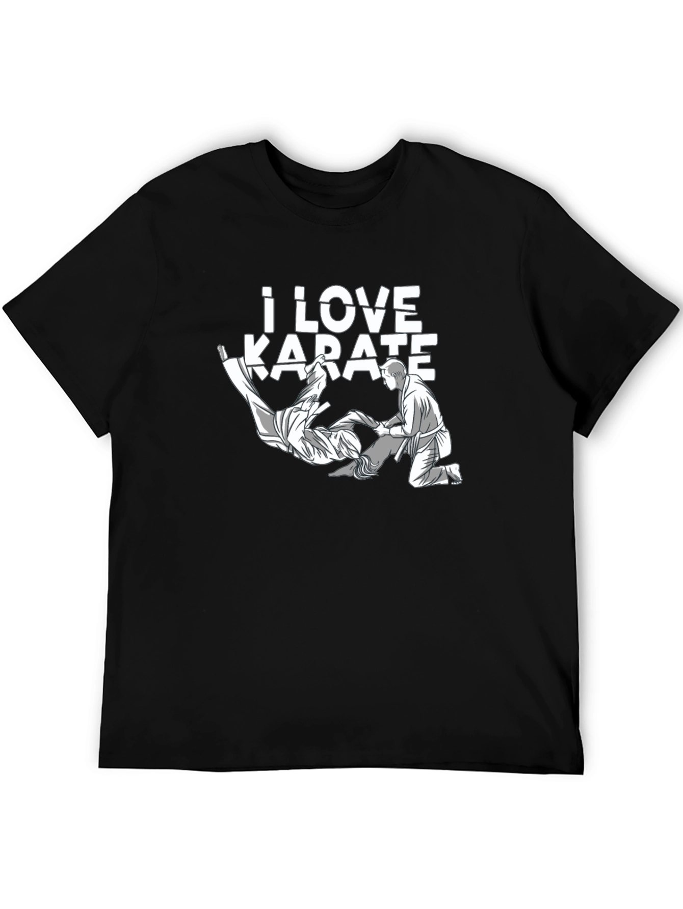 Black I Love Karate T-Shirt - Martial Arts Tee view 5