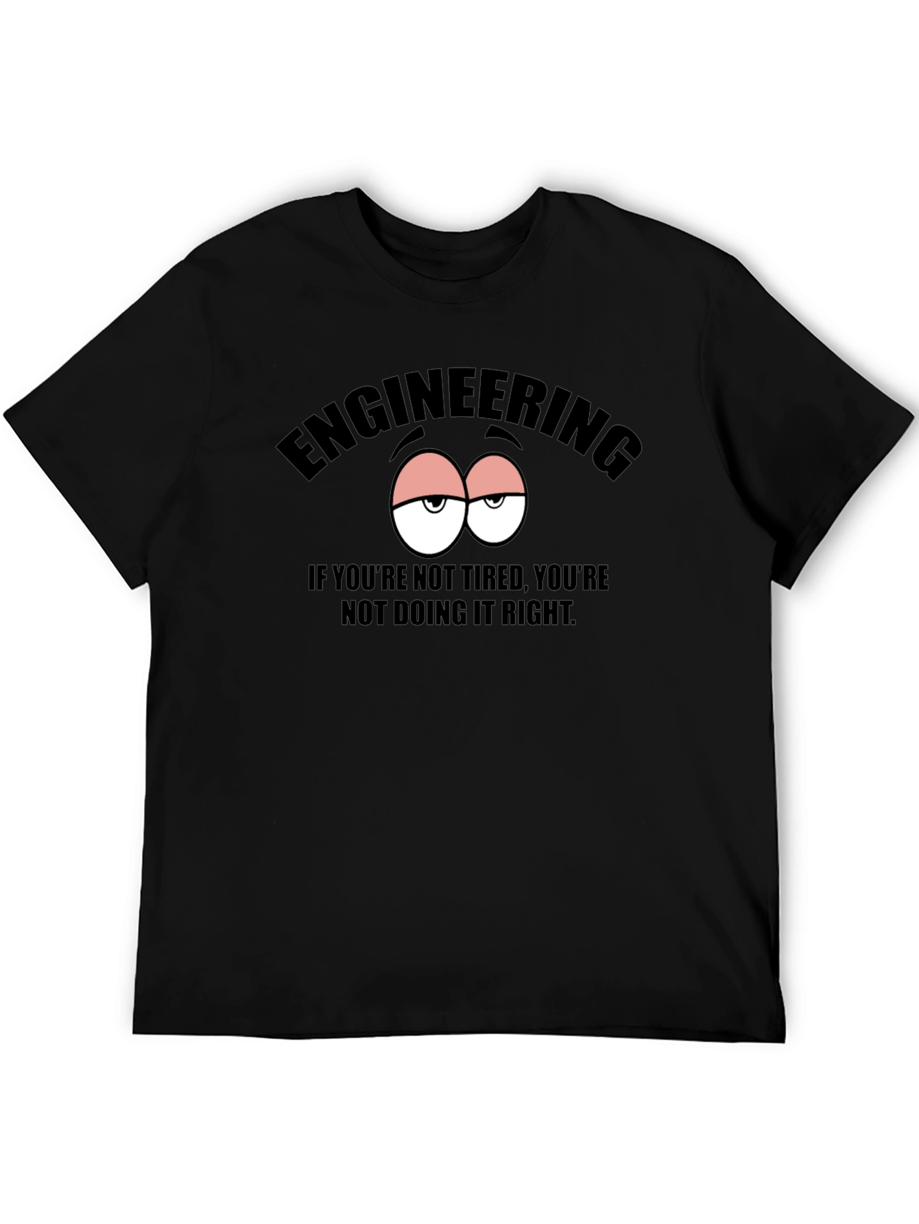 Black Engineering Tired Eyes Graphic T-Shirt view 5