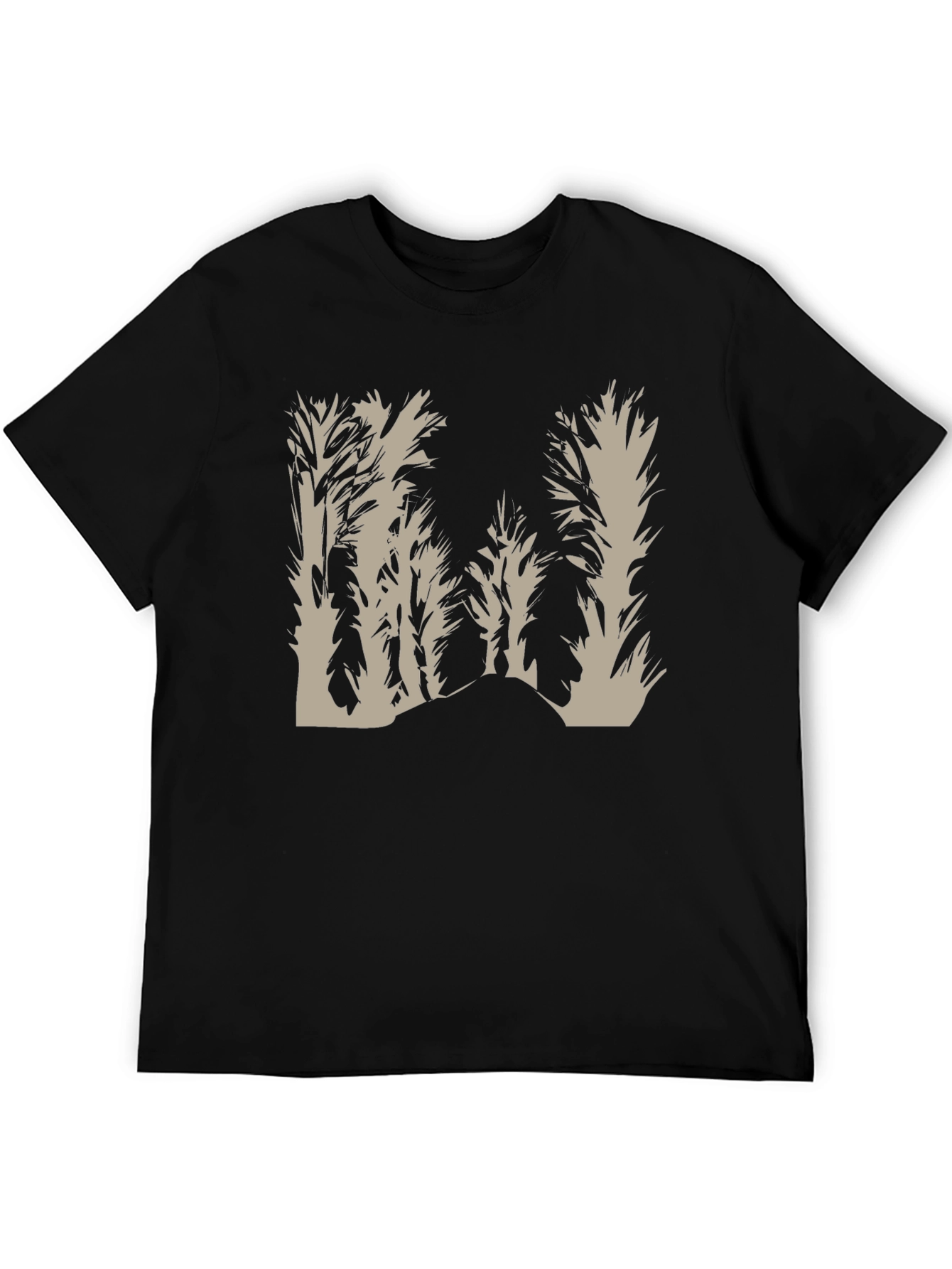 Black Nature Graphic Black T-Shirt view 5