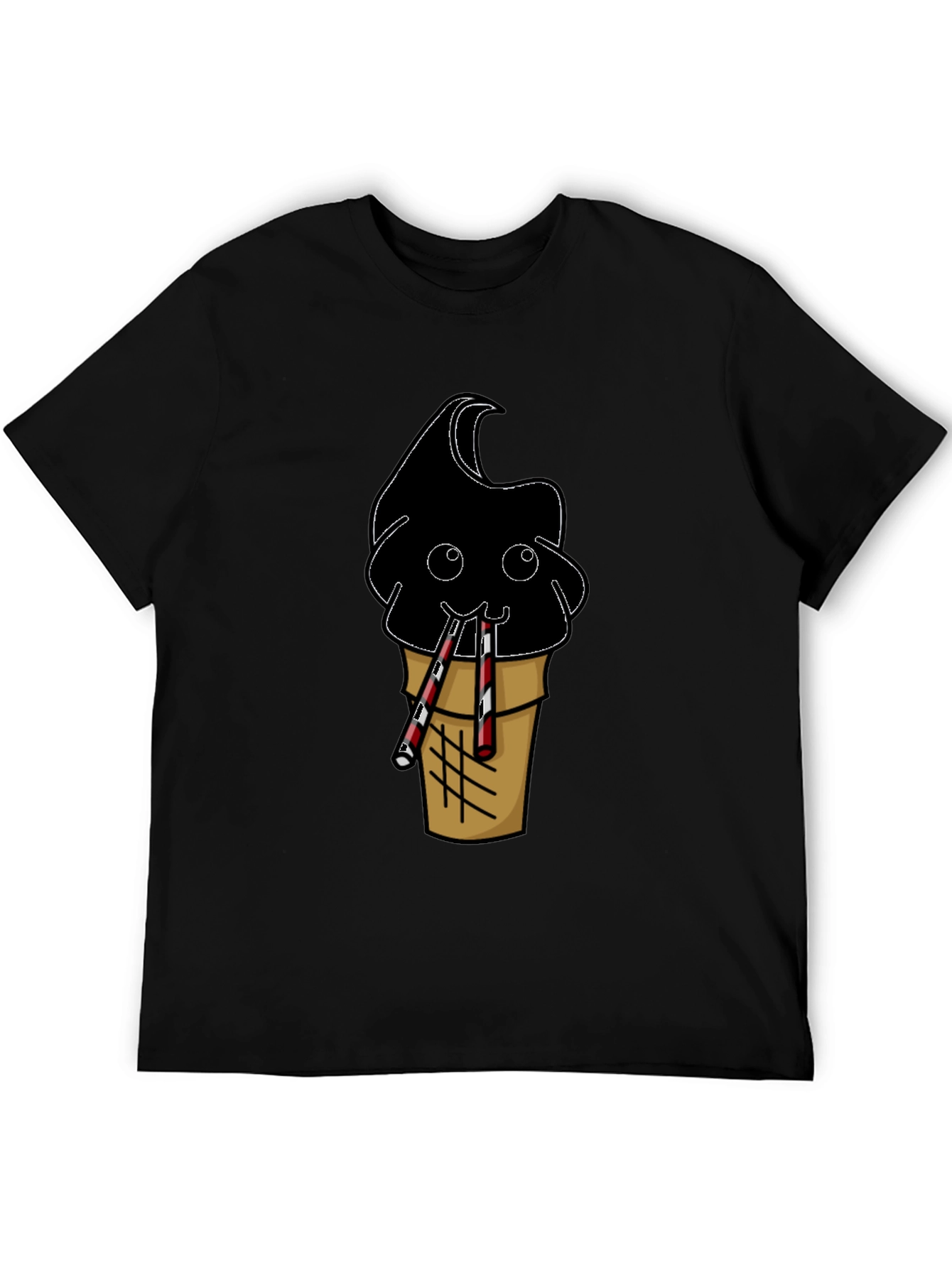 Black Fun Black Ice Cream Cone Graphic Tee view 5