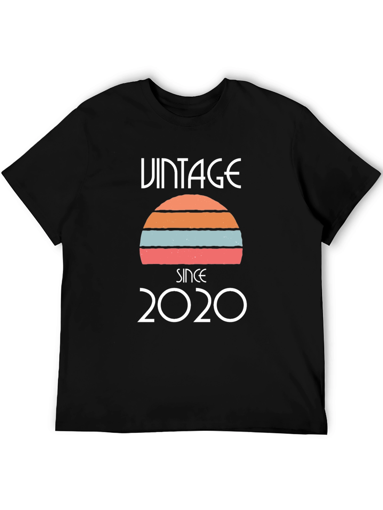 Black Vintage Since 2020 Graphic T-Shirt view 5