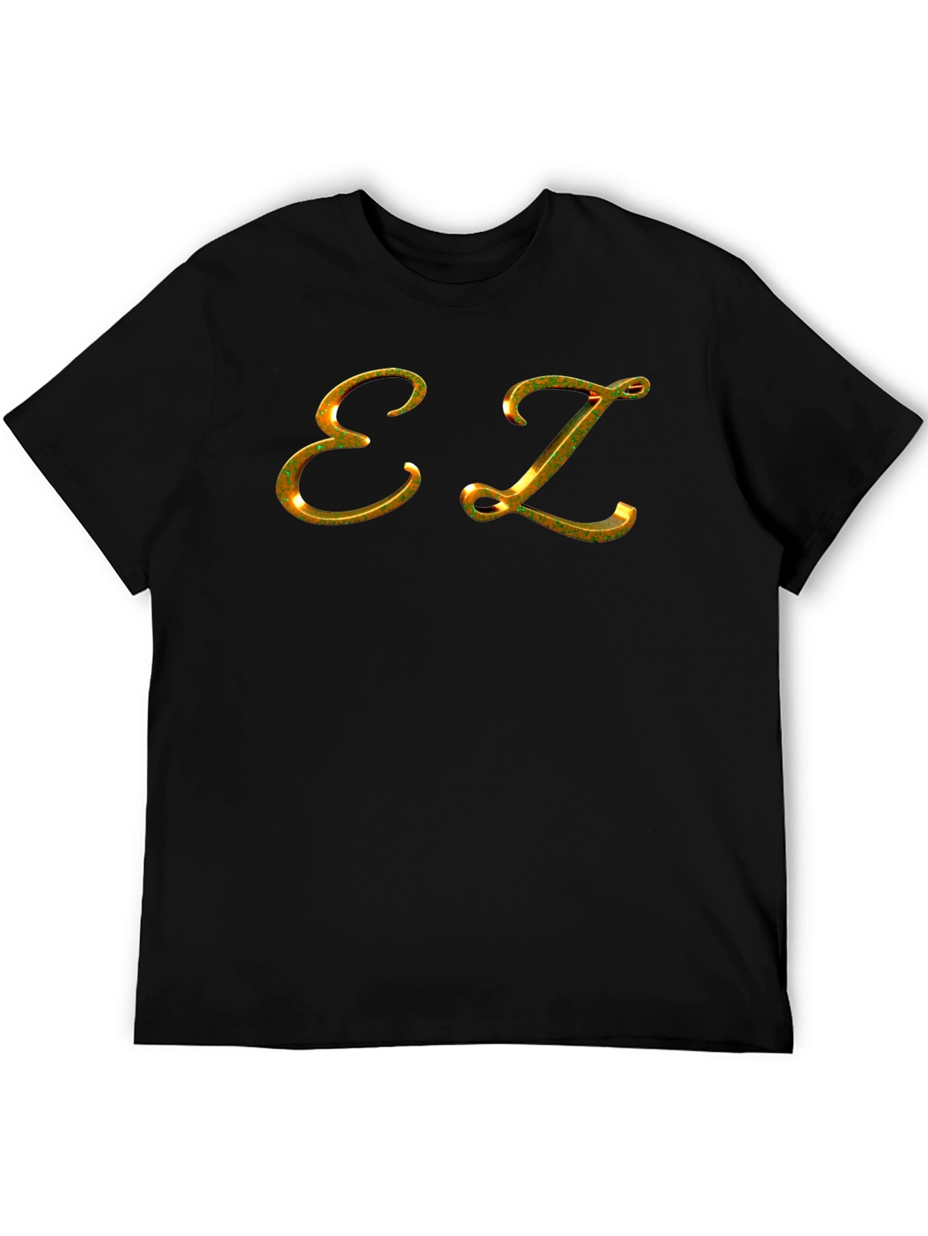 Black EZ Golden Letter T-Shirt - Mens Black Short Sleeve view 5