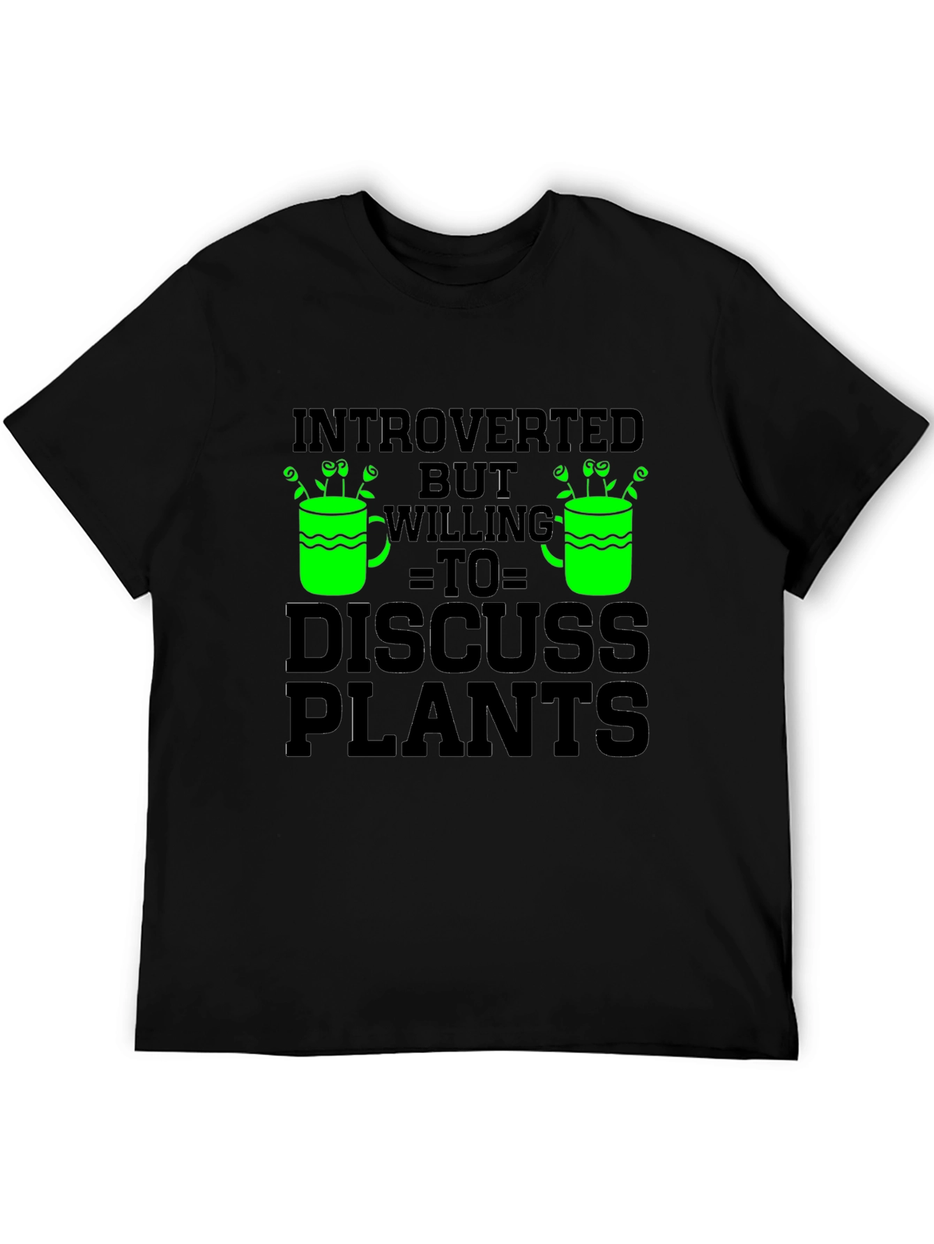 Black Introverted But Willing To Discuss Plants T-Shirt view 5