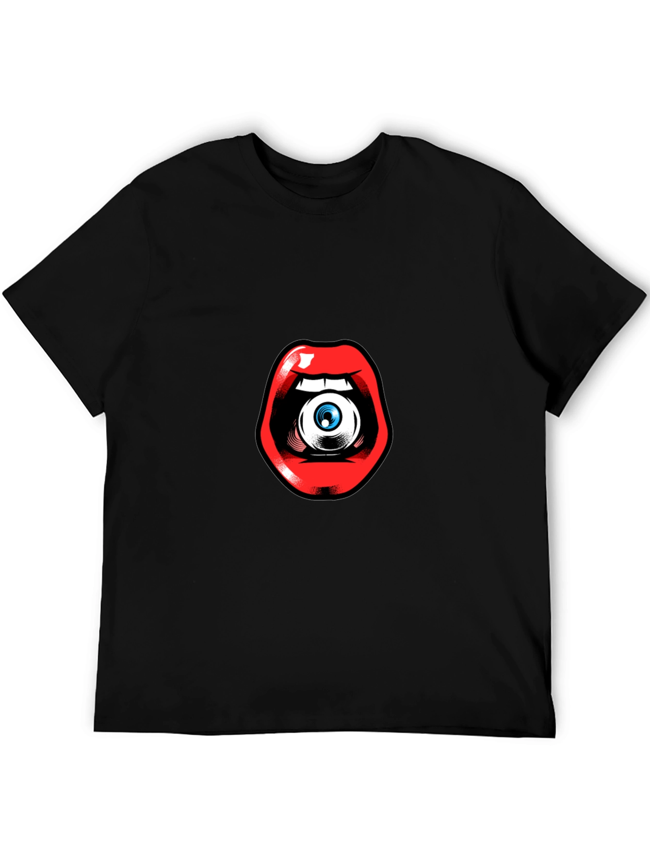 Black Eye in Mouth Graphic Tee - Unique Statement Shirt view 5