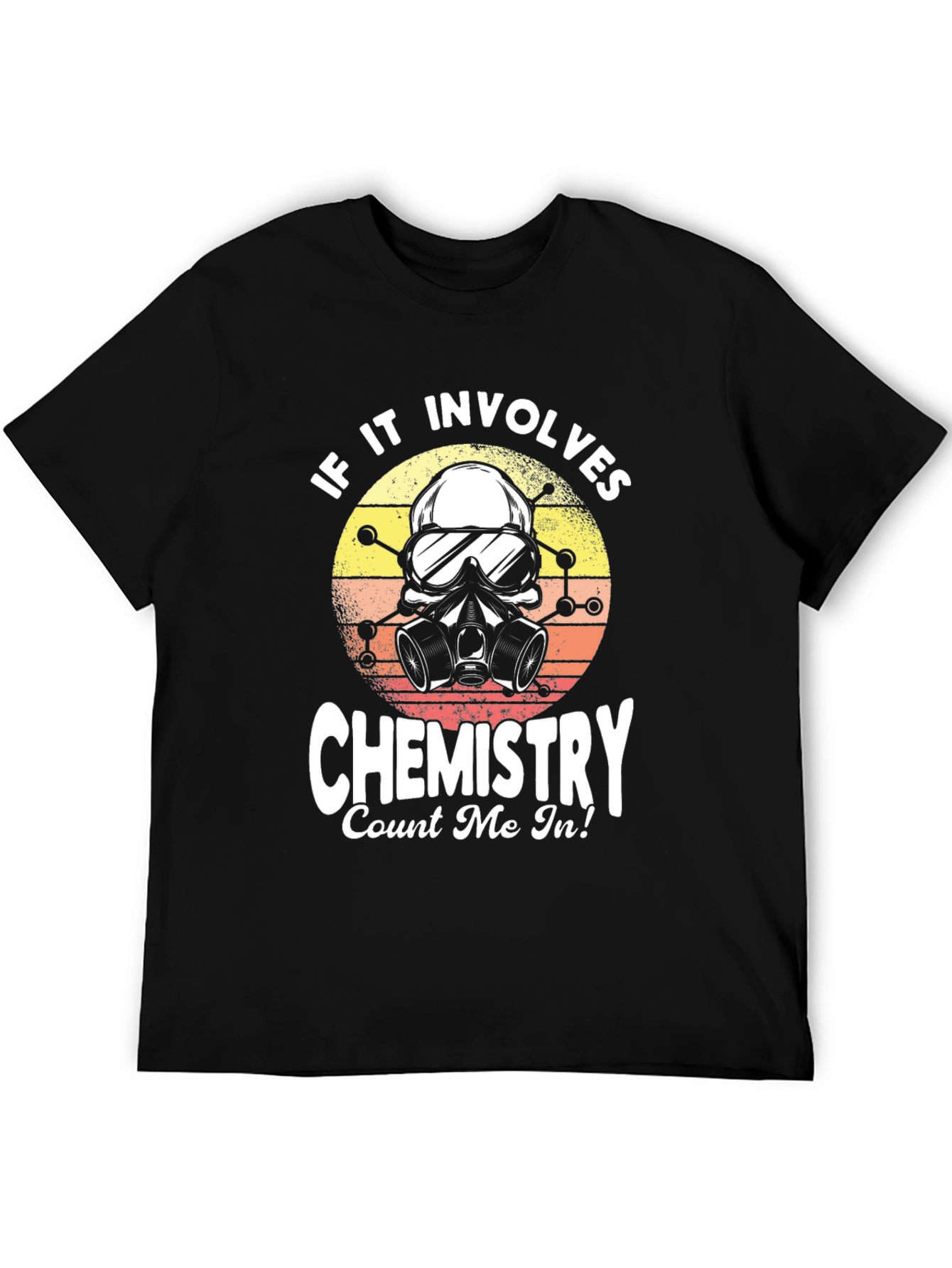 Black Chemistry Skull Graphic Tee - Science Lover T-Shirt view 5