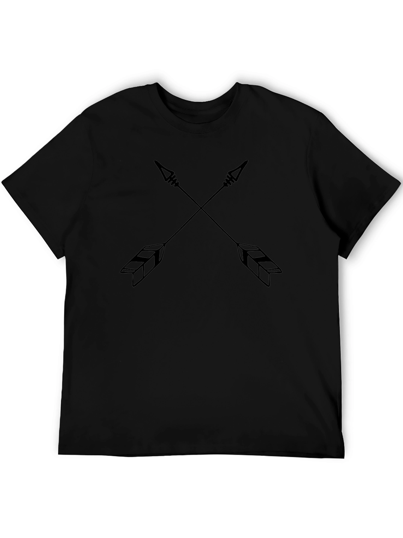 Black Men's Black Arrow Graphic Tee - Casual Short Sleeve view 5
