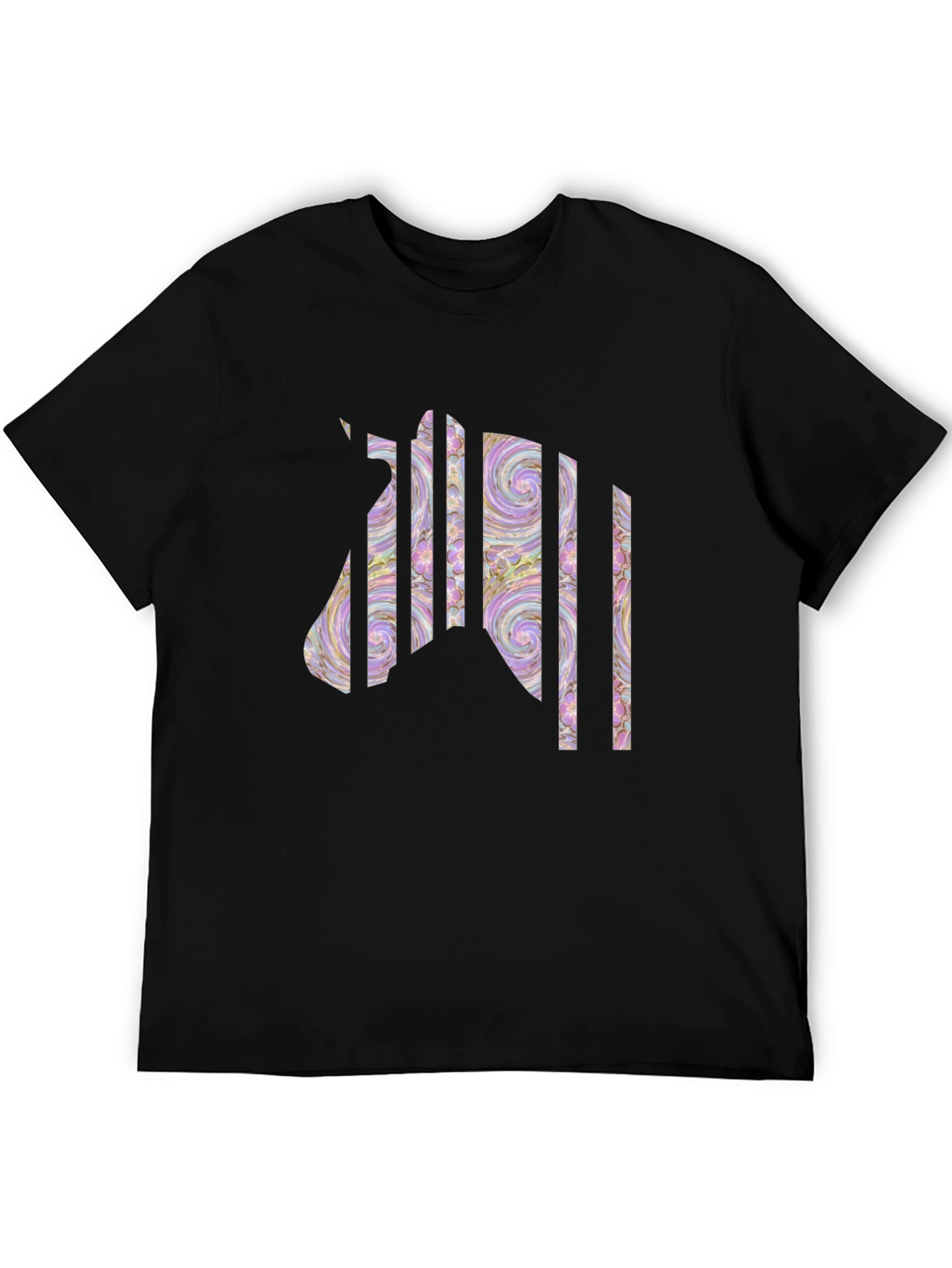 Black Abstract Zebra T-Shirt: Unique Graphic Tee view 5