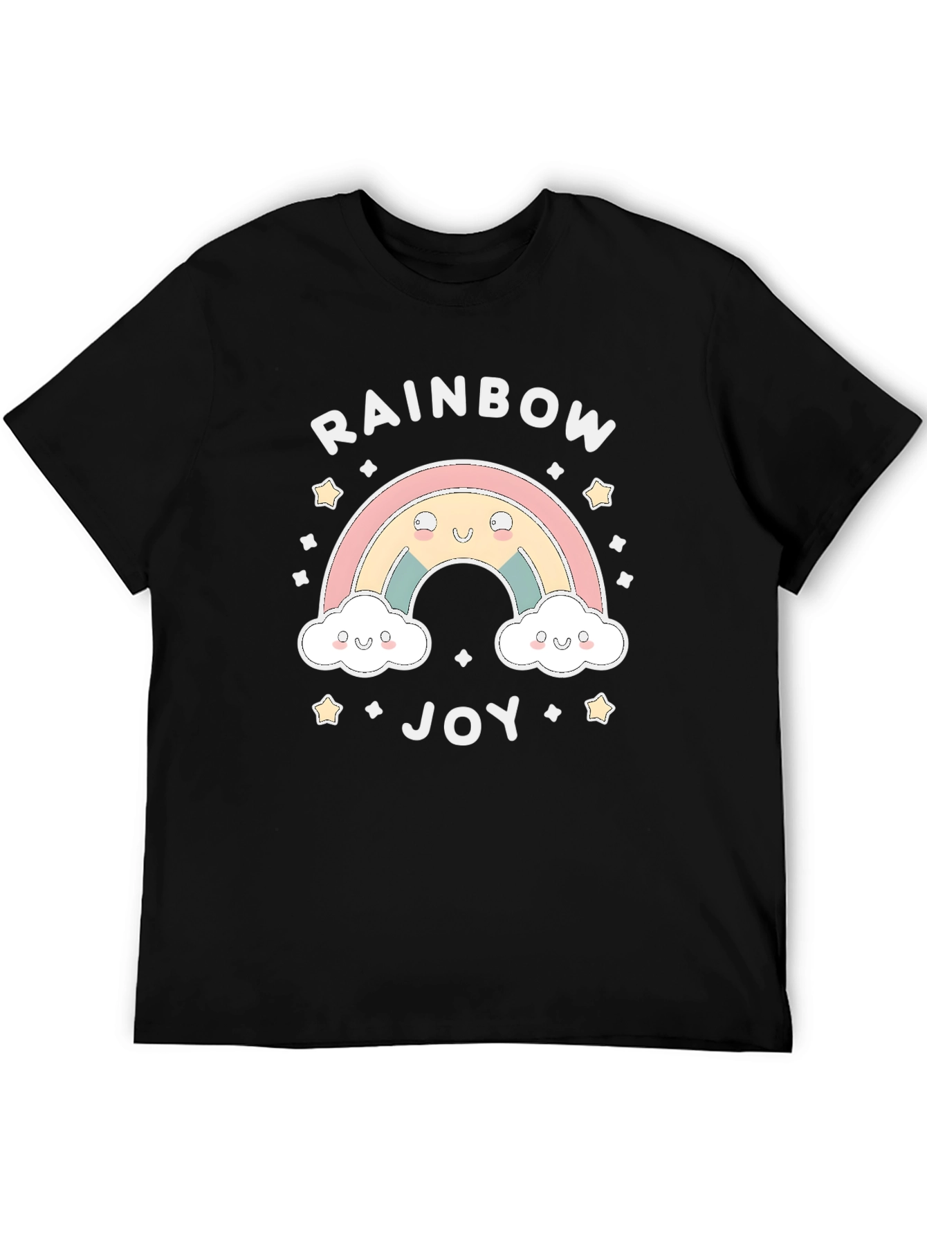 Black Rainbow Joy Graphic Tee - Cute Kawaii Shirt view 5