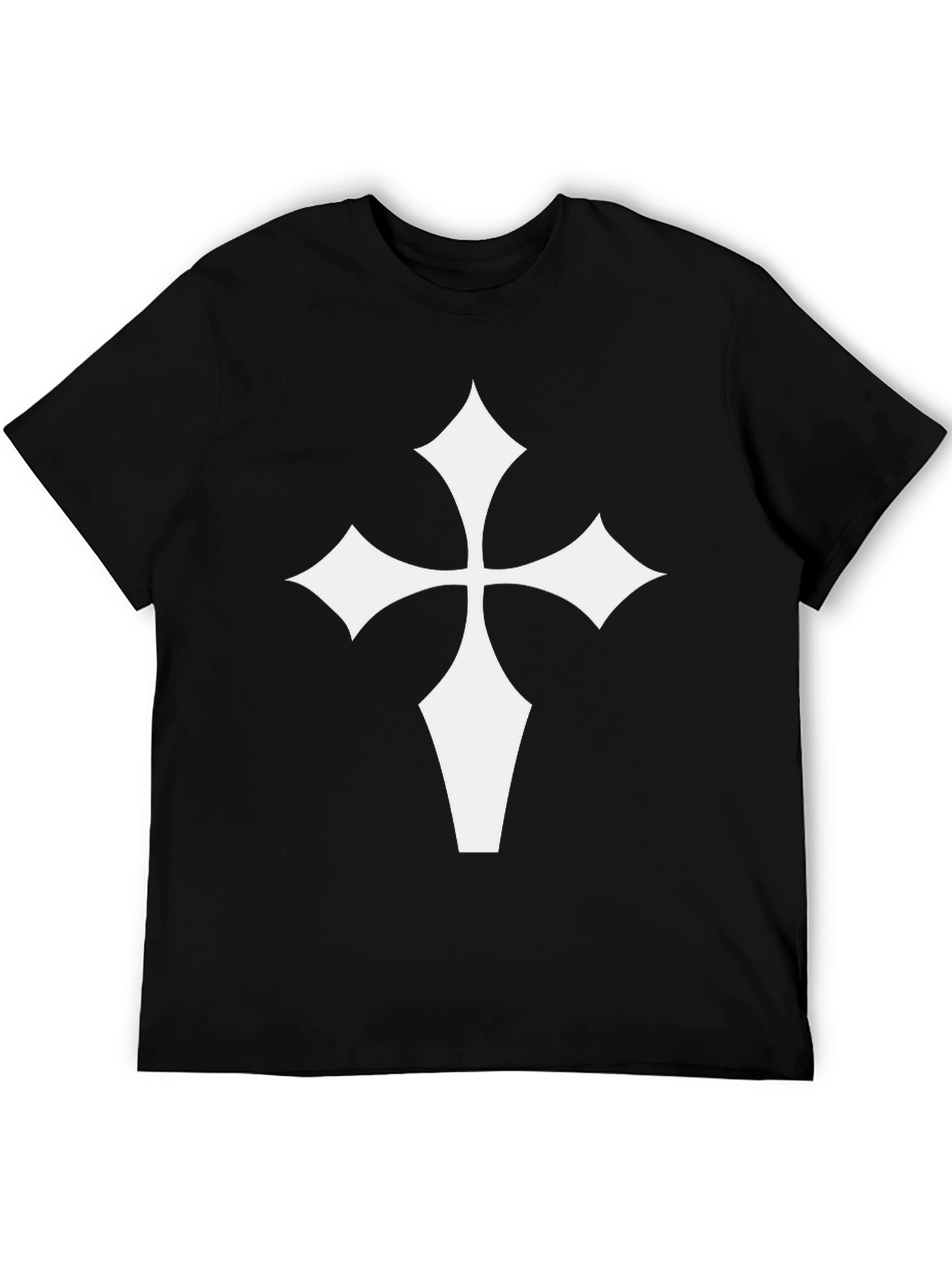 Black Black T-Shirt with White Cross Graphic view 5