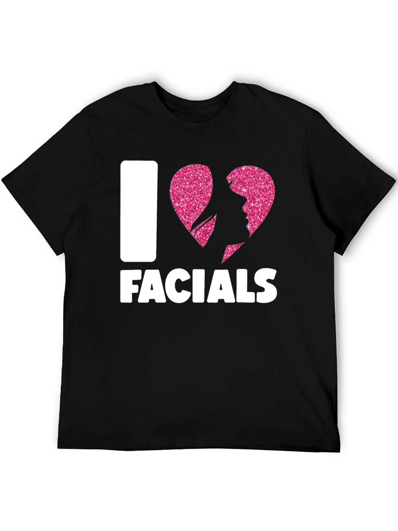 Black I Heart Facials T-Shirt Funny Graphic Tee view 5