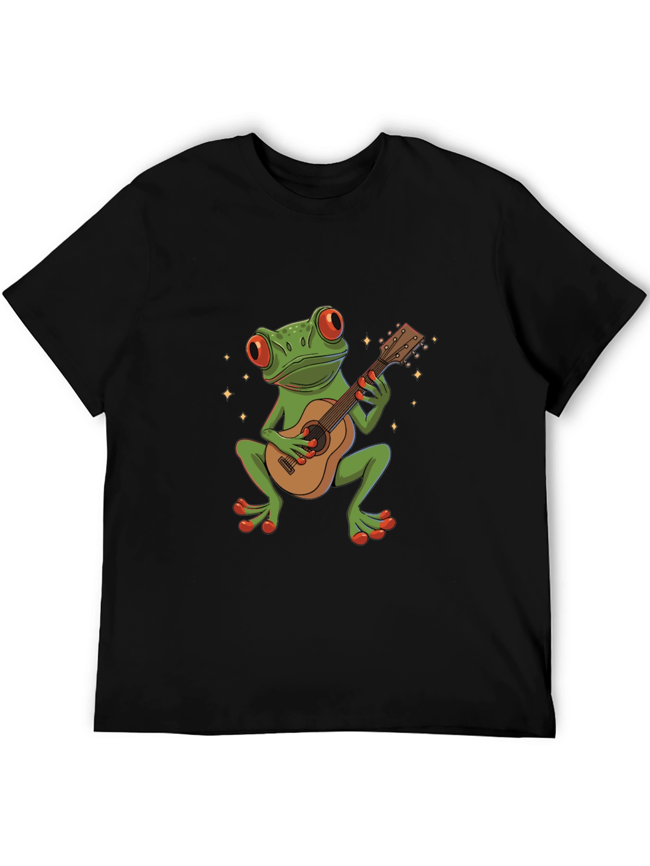 Black Frog Guitarist Graphic Tee - Unique Music Lover Shirt view 5