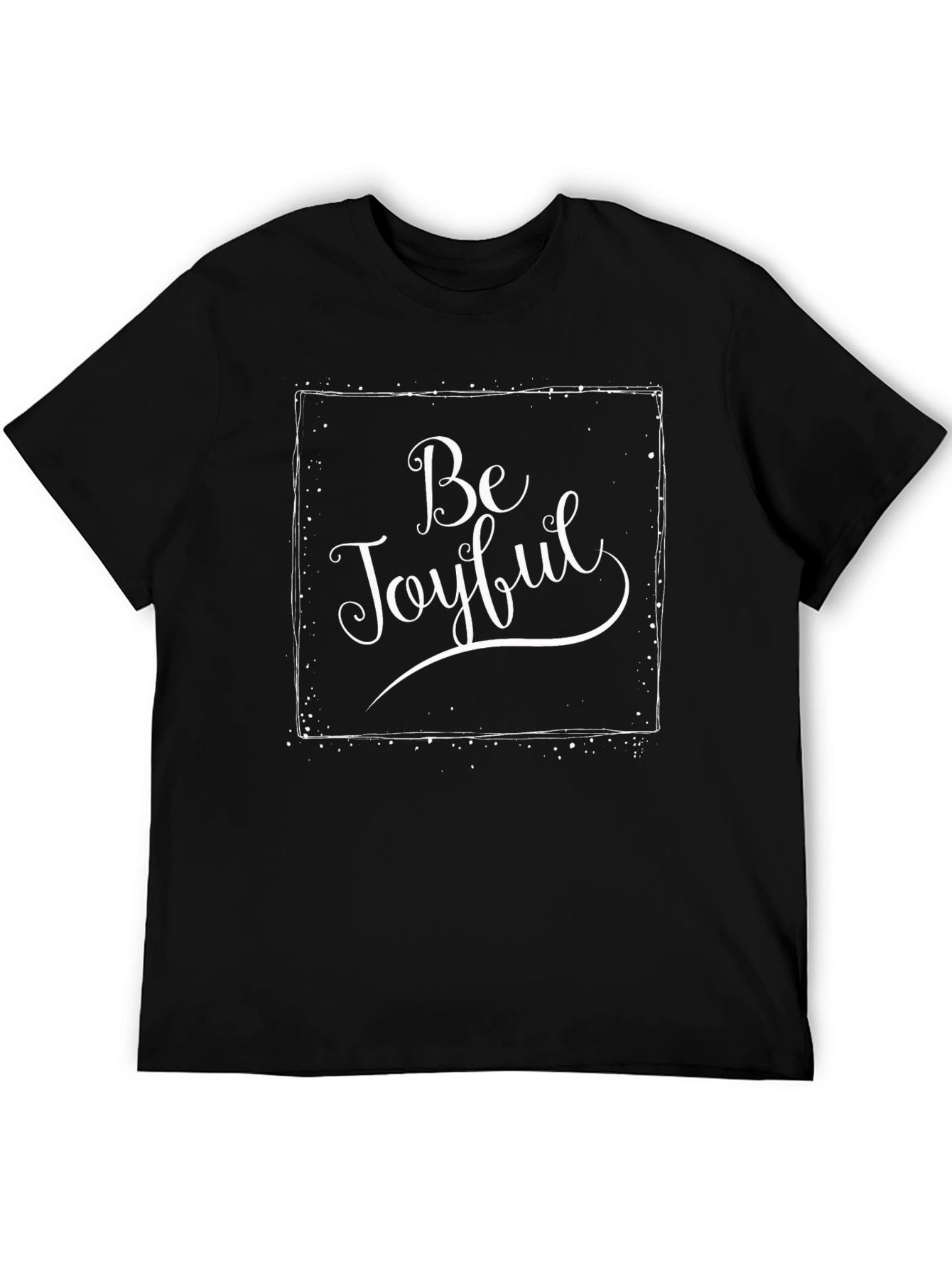 Black Be Joyful Graphic Print Black T-Shirt view 5
