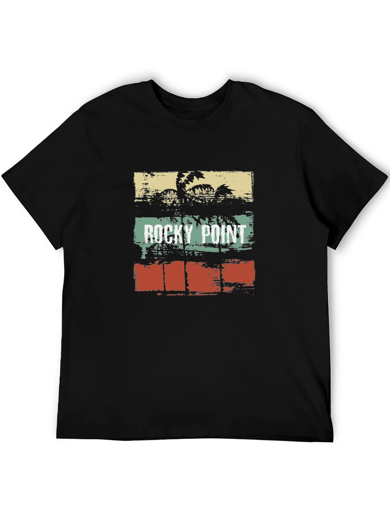 Black Rocky Point Retro Graphic T-Shirt view 5