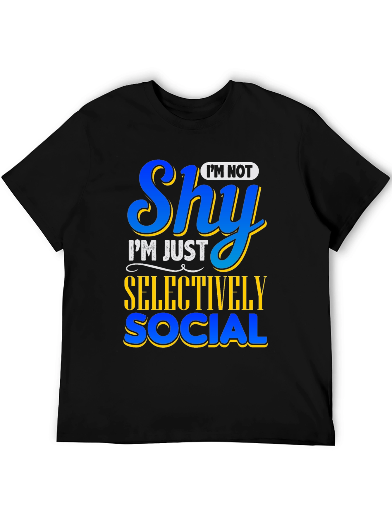 Black I'm Not Shy T-Shirt - Selectively Social Tee view 5