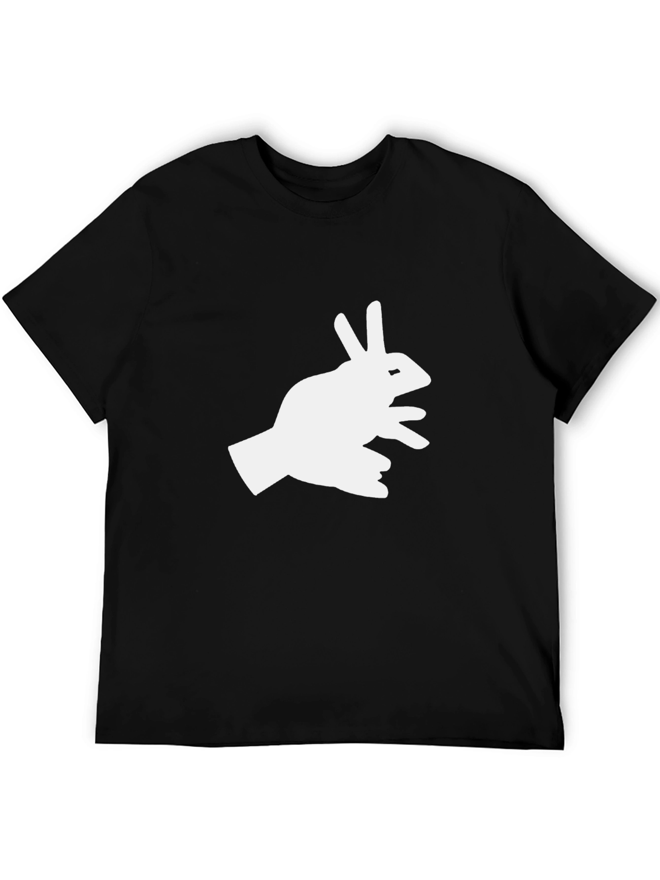 Black Shadow Rabbit Tee - Fun Hand Puppet T-Shirt view 5
