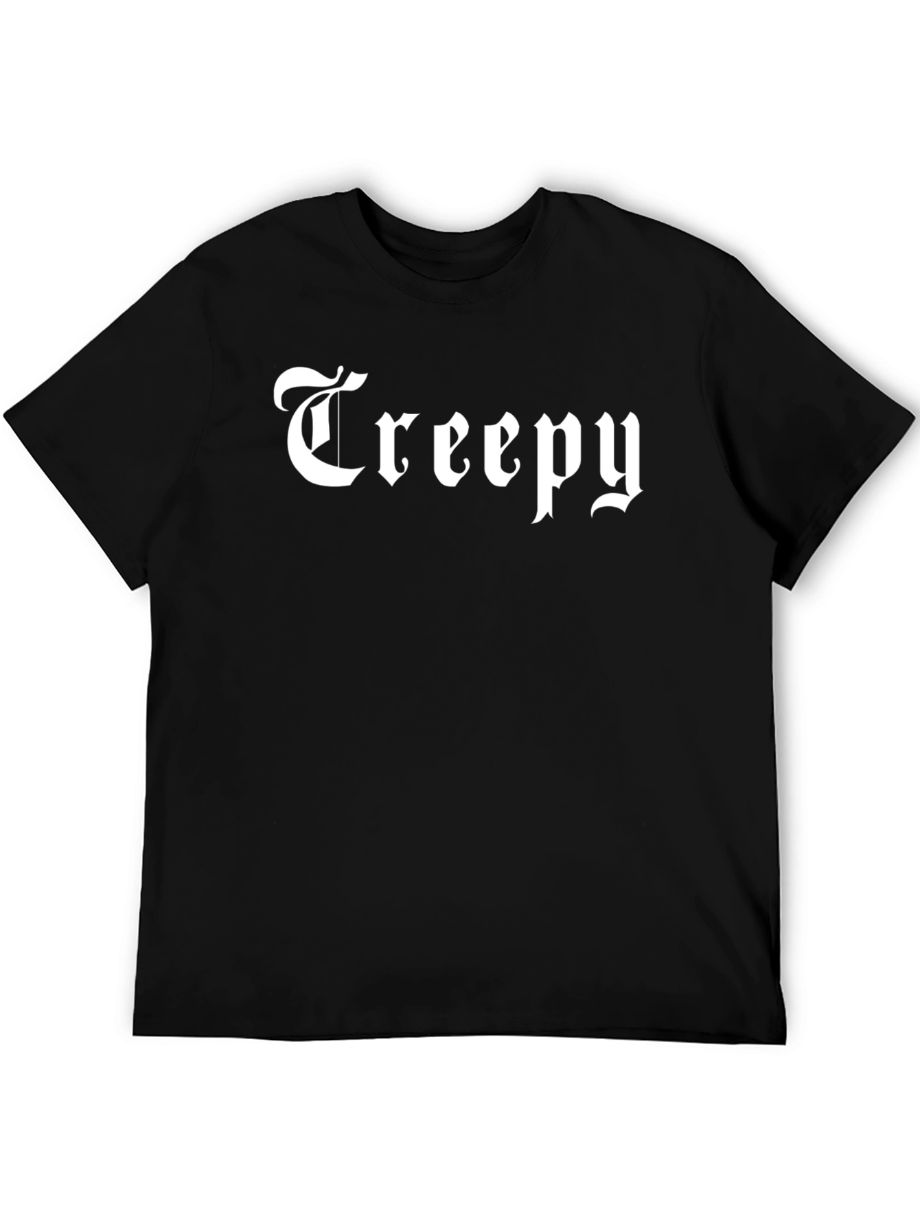 Black Creepy Gothic Text T-Shirt - Dark Style Tee view 5