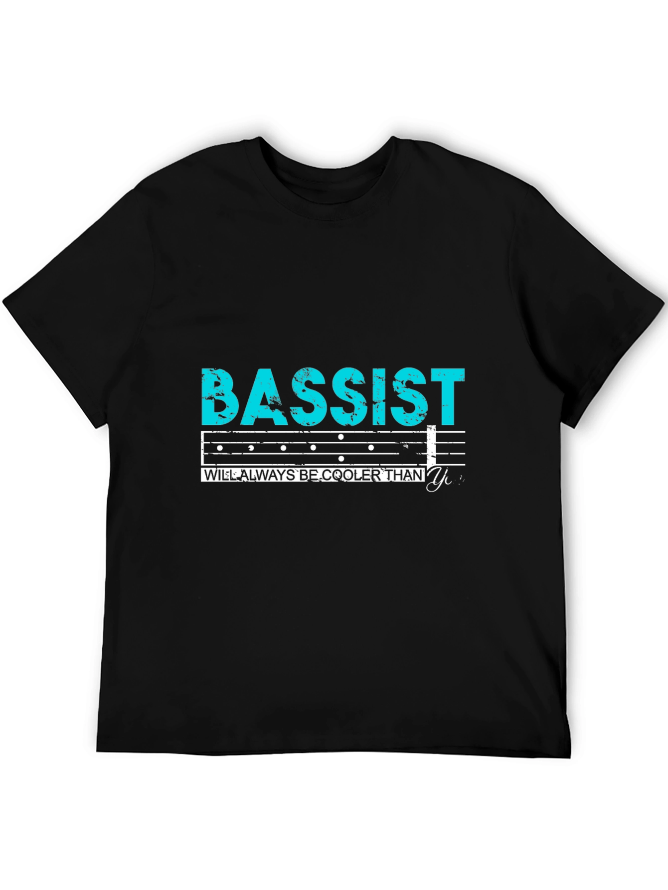 Black Cool Bassist T-Shirt - Musical Humor Tee view 5