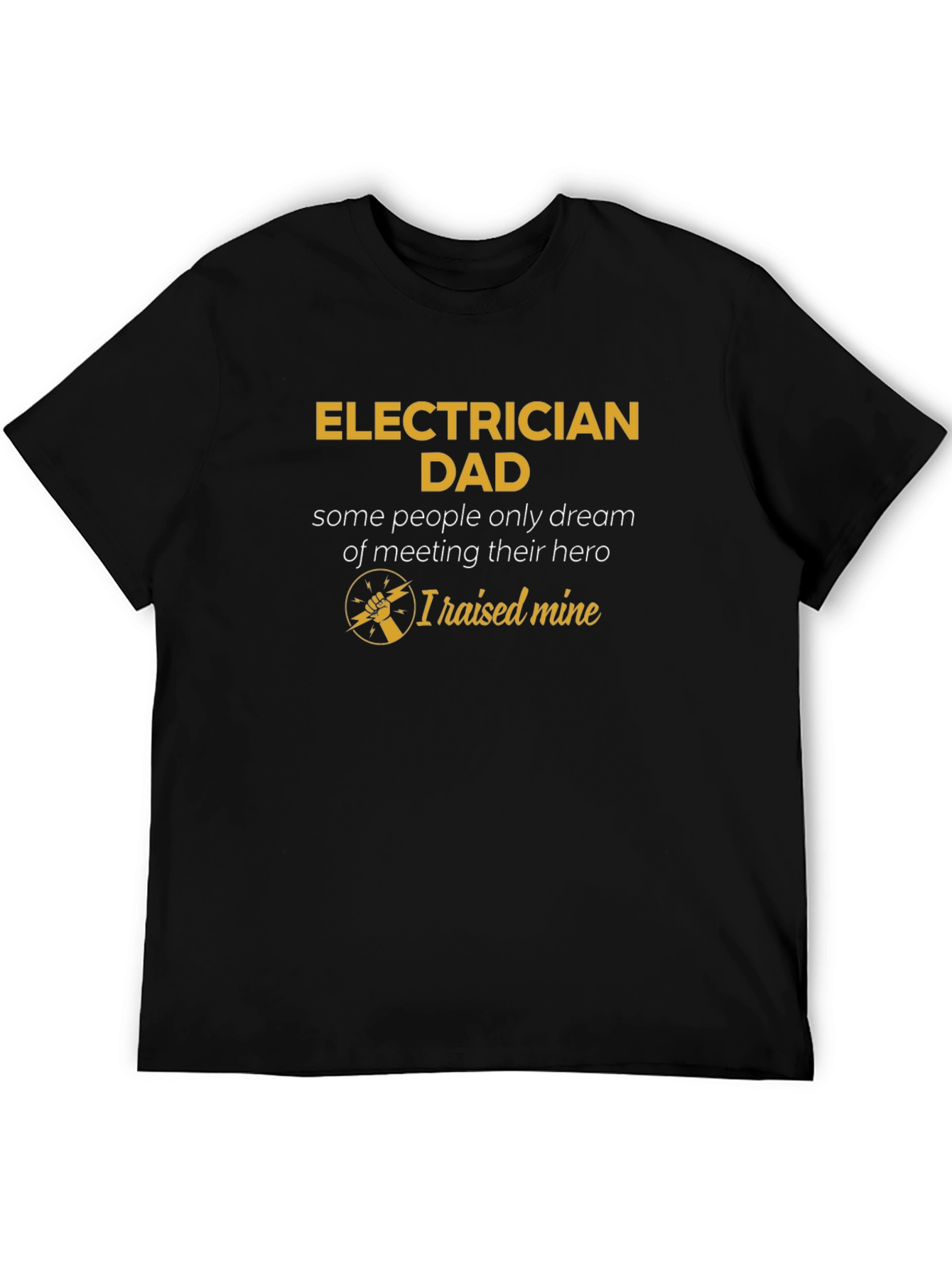 Black Electrician Dad Hero Graphic Tee - Father's Day Gift view 5