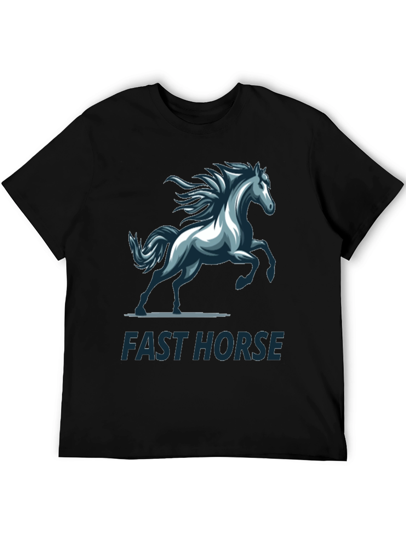Black Fast Horse Graphic T-Shirt - Stylish Men's Tee view 5