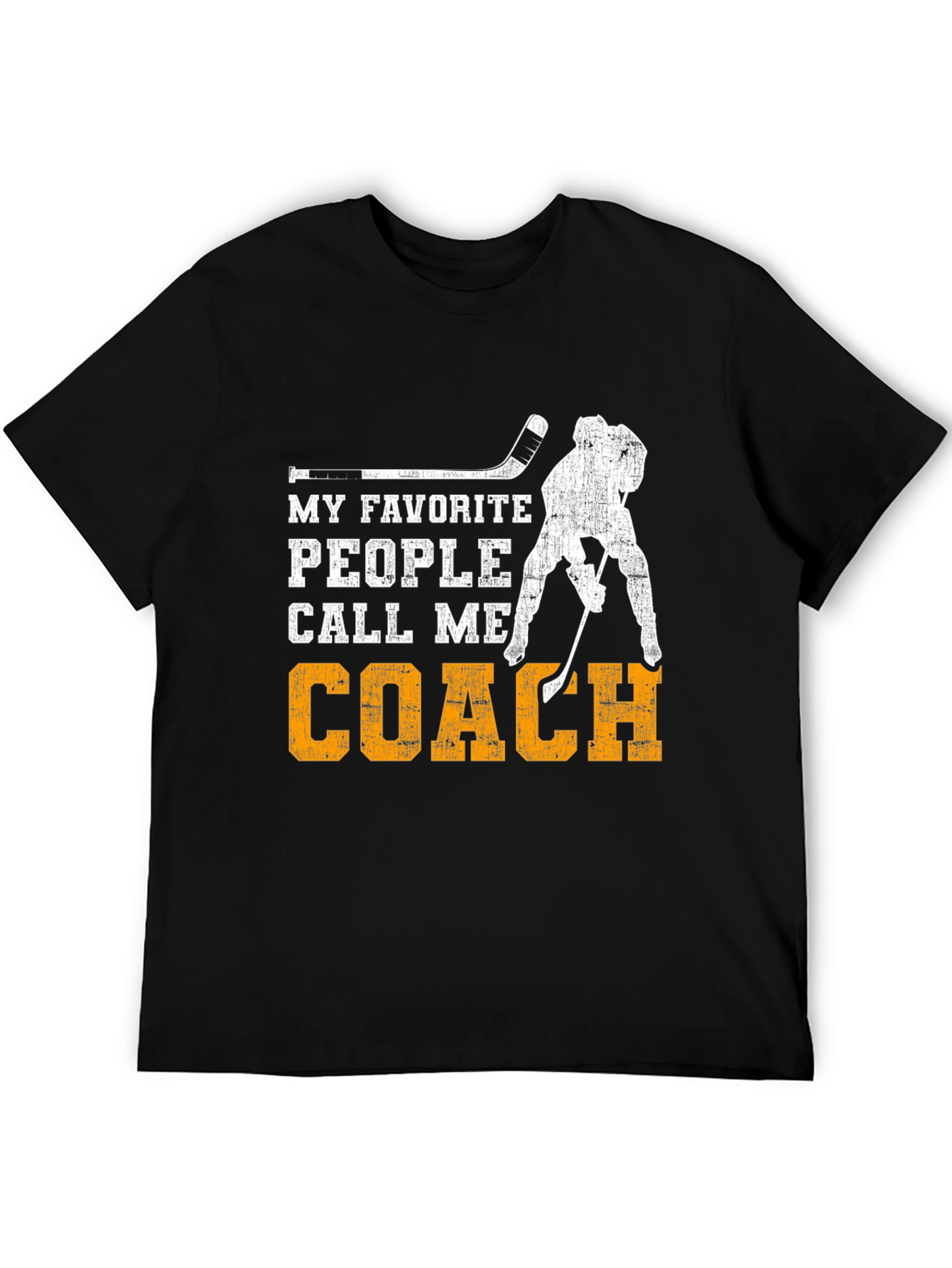 Black Hockey Coach T-Shirt - My Favorite People Call Me Coach view 5
