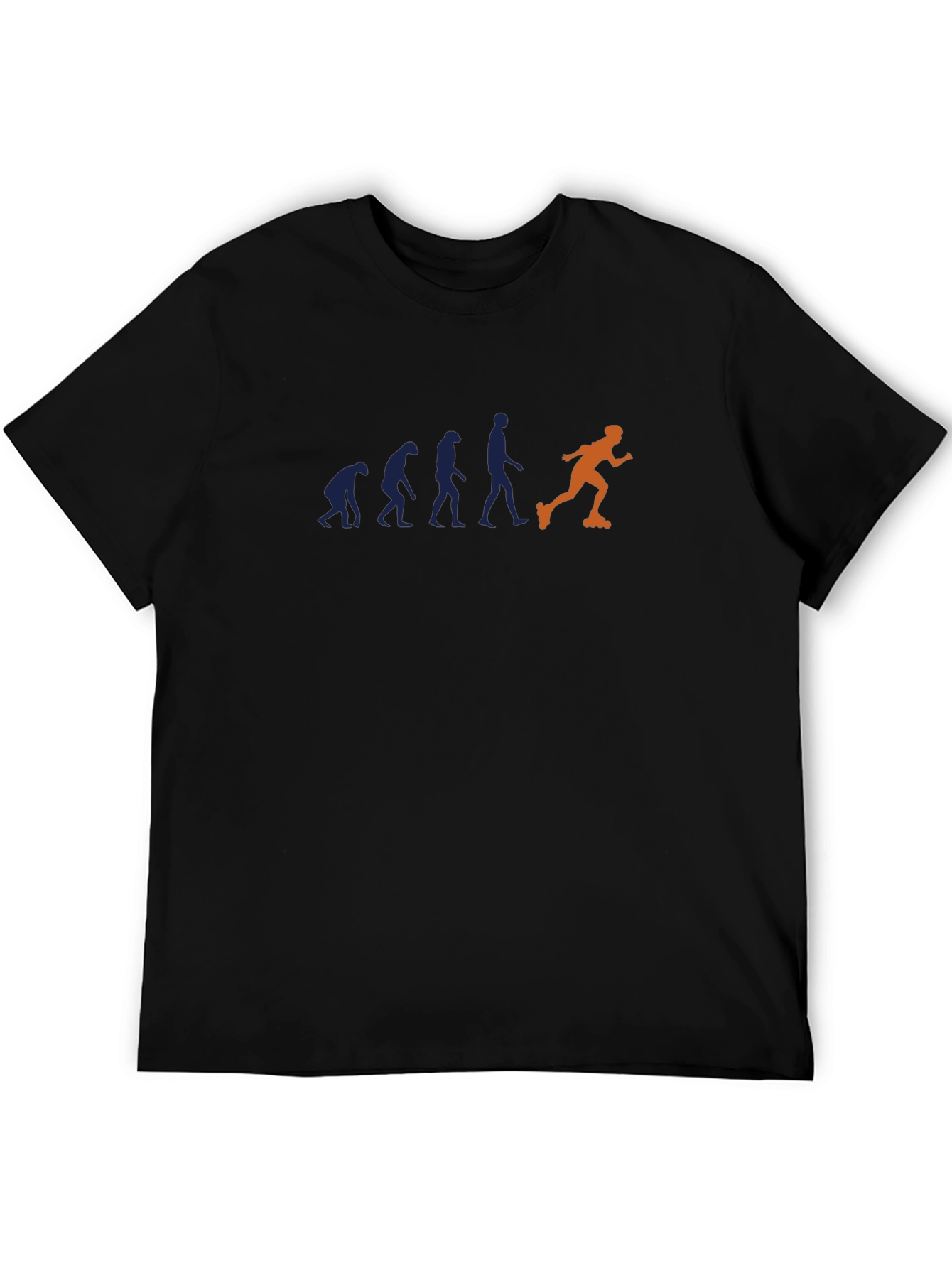 Black Evolution of Inline Skating Men's Black T-Shirt view 5
