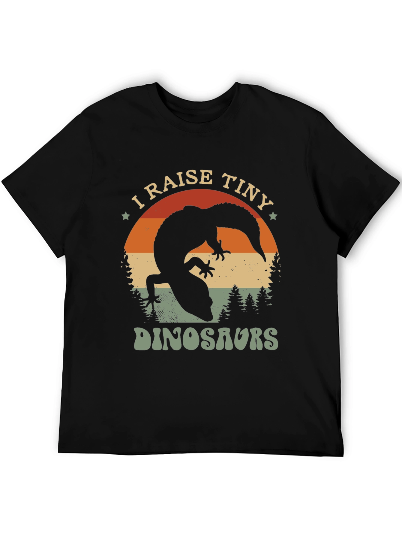 Black I Raise Tiny Dinosaurs T-Shirt view 5