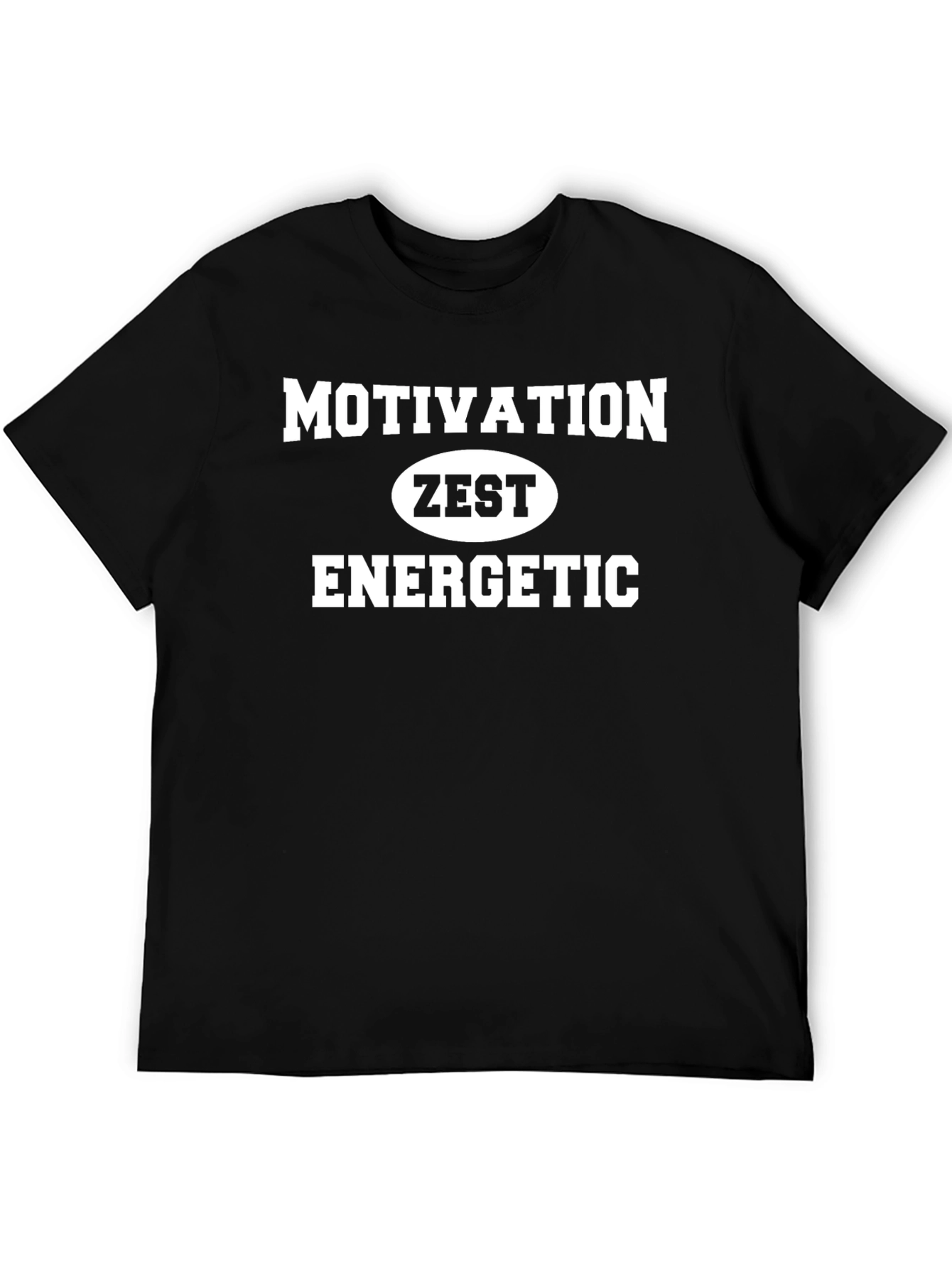 Black Motivational Zest Energetic Black T-Shirt view 5